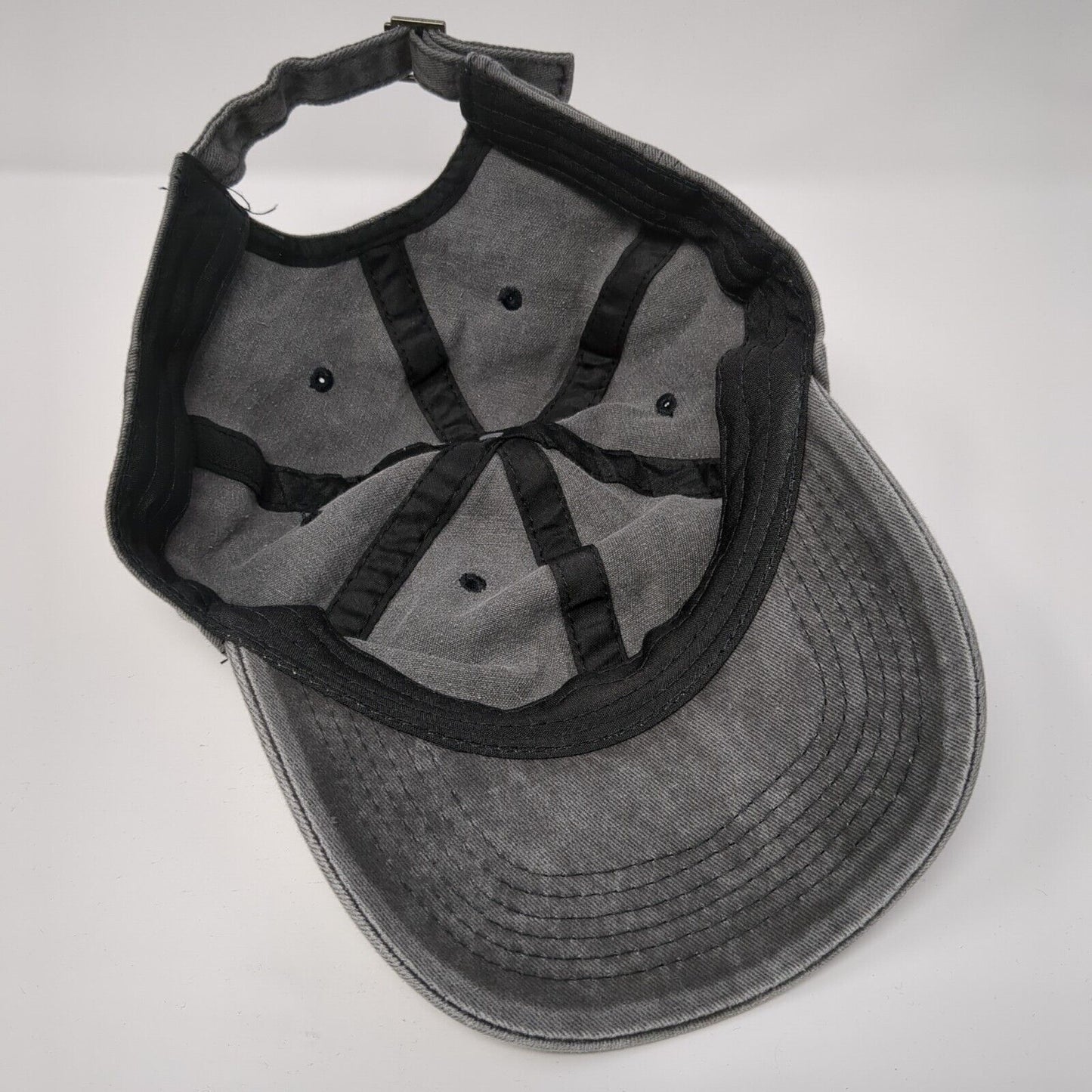 Unbranded Strapback Hat Gray One Size Adjustable Vented Holes 6 Panel Blank