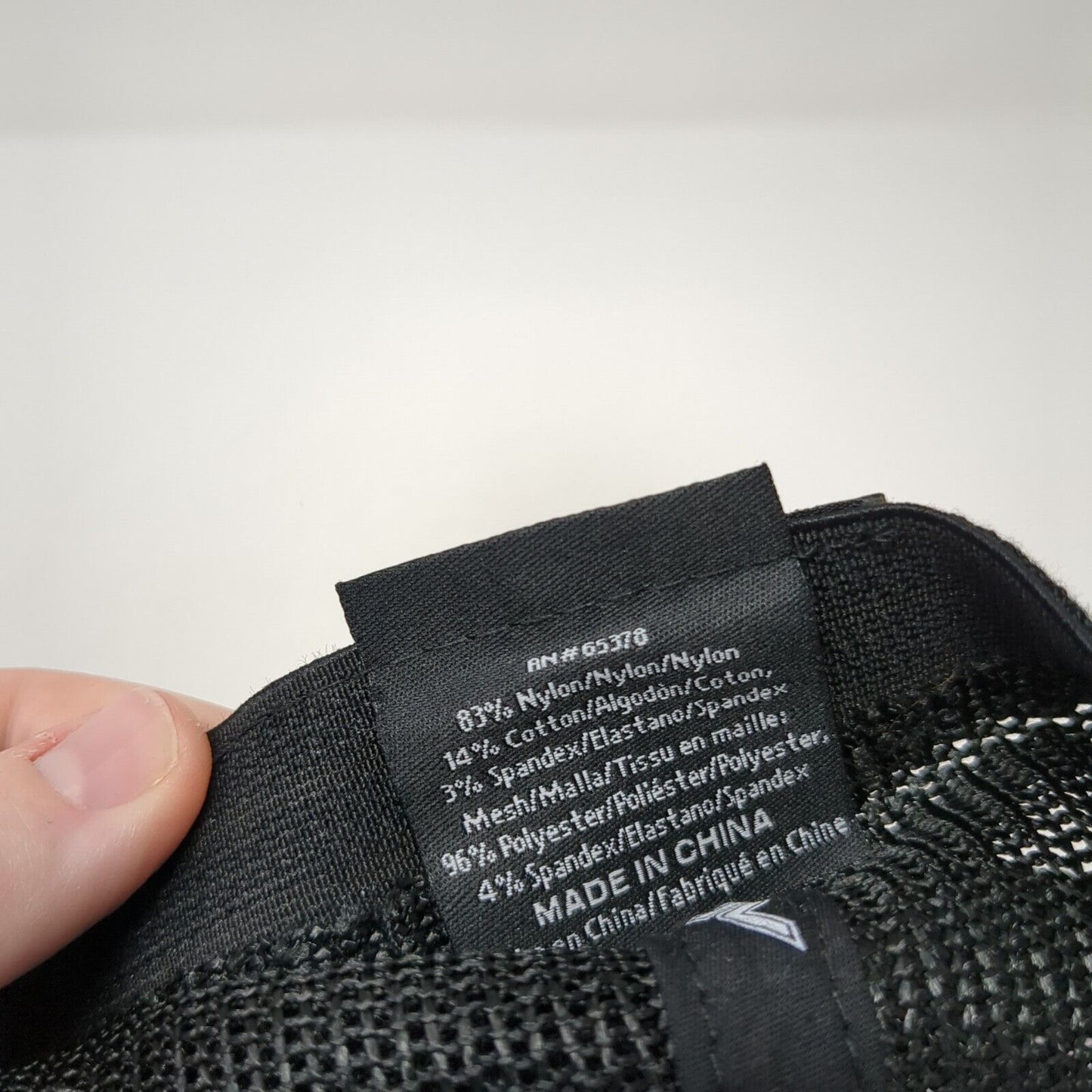 Pacific Headwear Fitted Mesh Back Trucker Hat Black 6 7/8-7 3/8 Logo