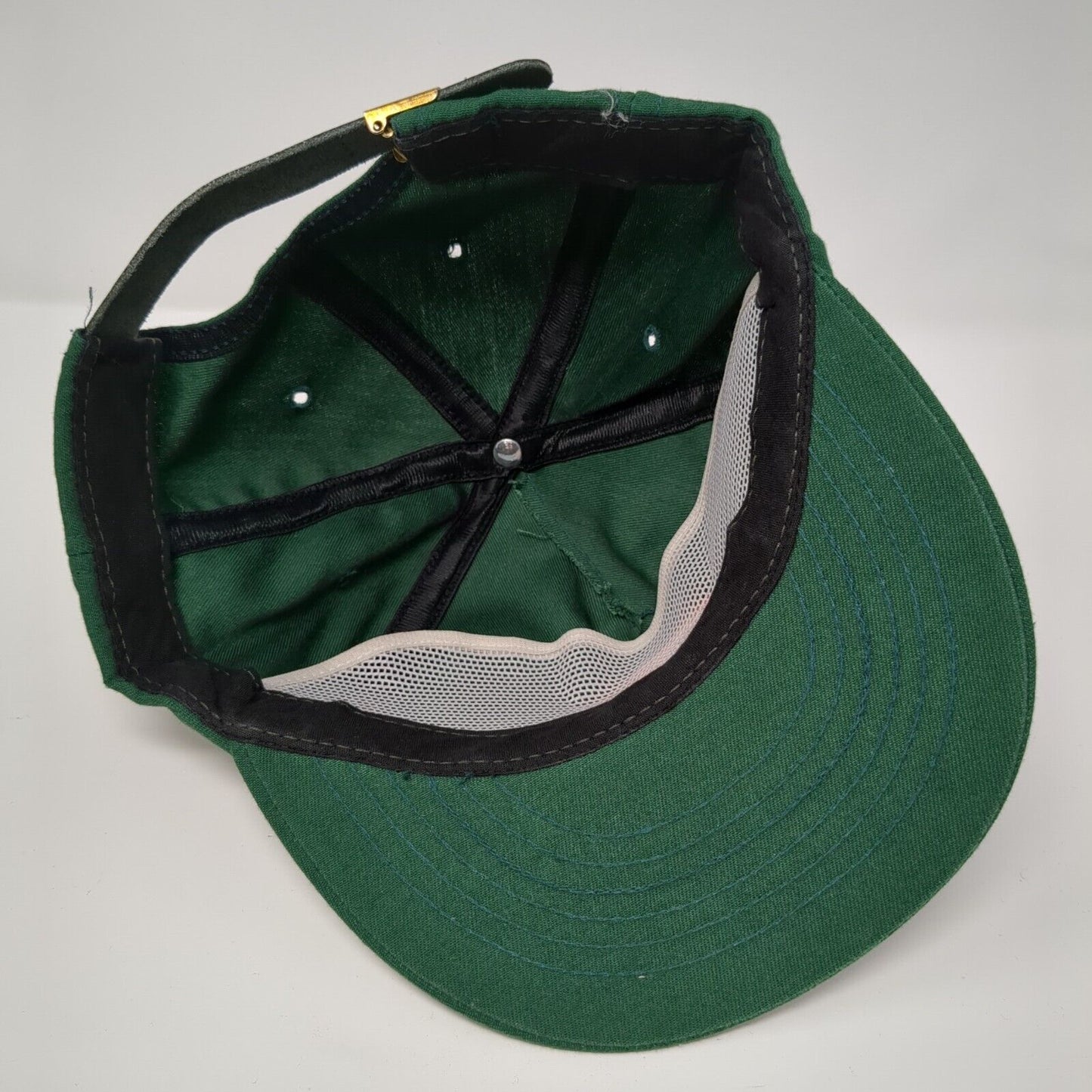 Duratemp Slideback Hat Green OSFA Adjustable Embroidered Leather Strap