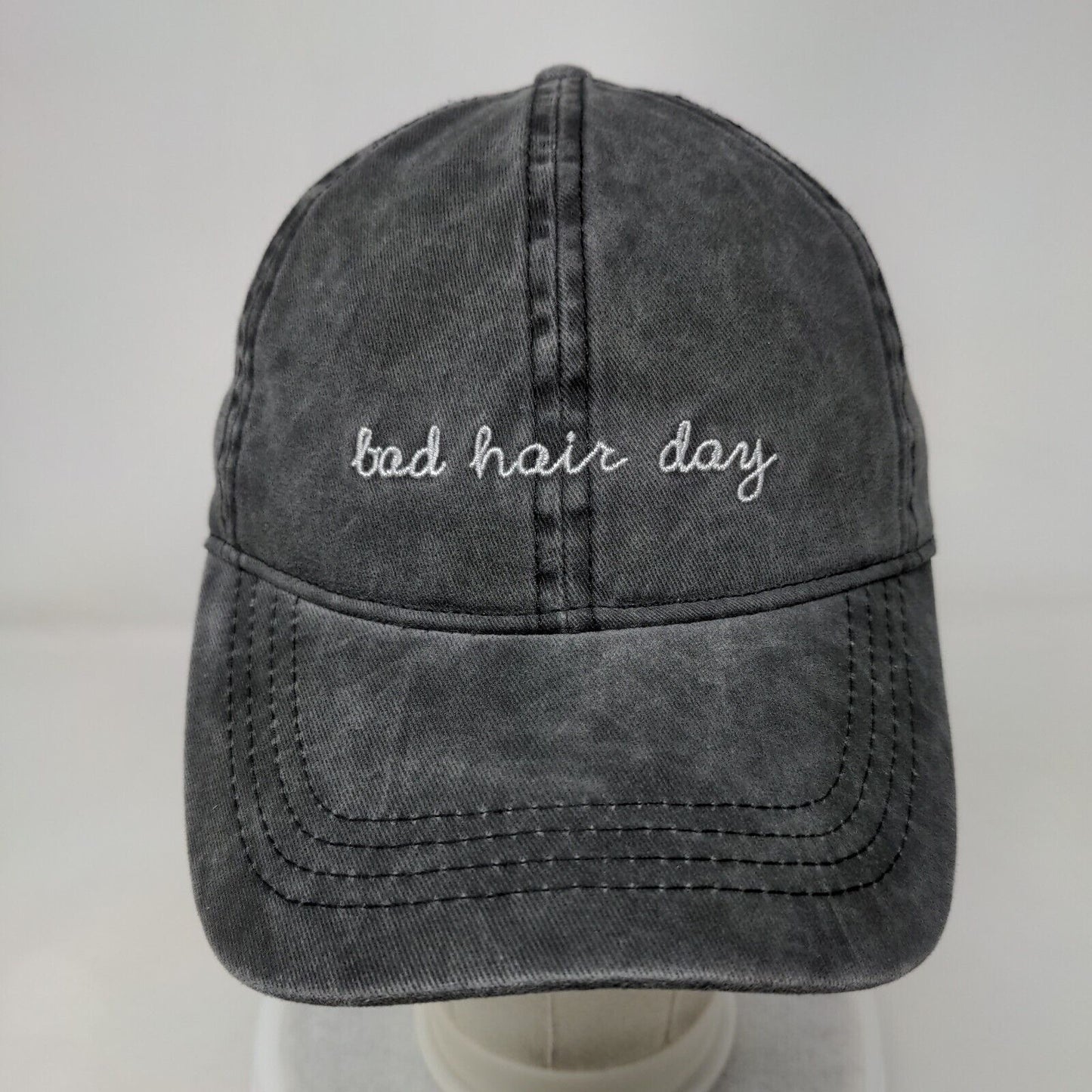 Bad Hair Day Slideback Hat Gray OSFM Adjustable Solid David And Young