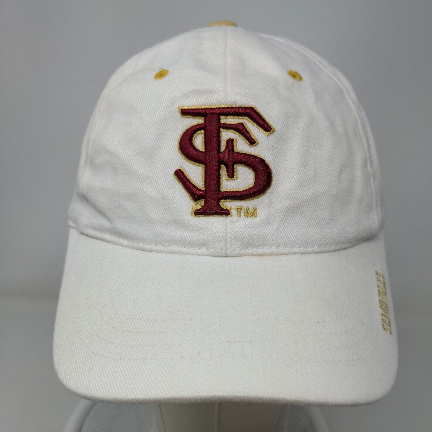 Headmaster Men's Strapback Hat White OSFA Embroidered Florida State Seminoles