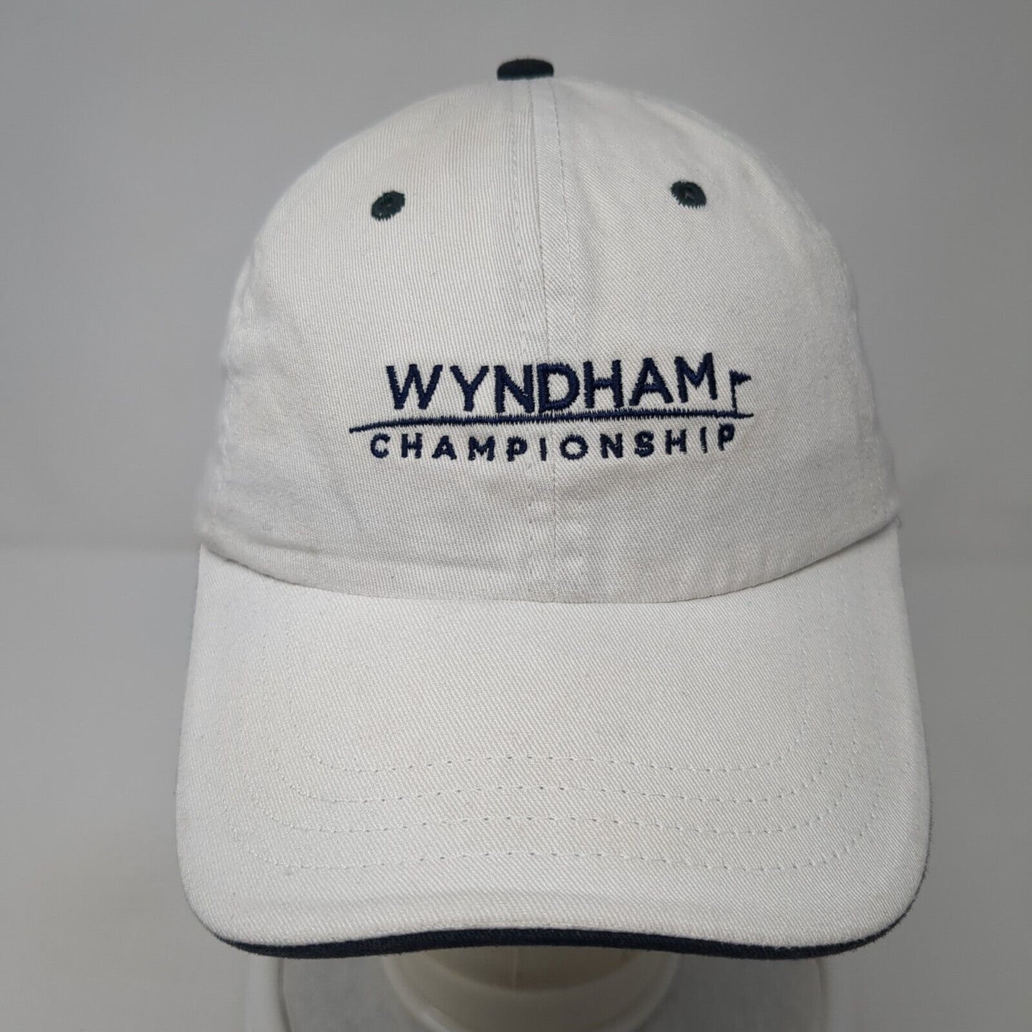 Wyndham Championship Strapback Hat White One Size American Dry Goods