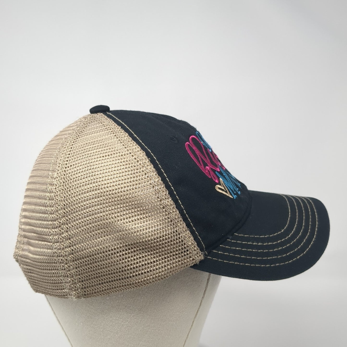 One Blessed Mama Snapback Trucker Hat Black OS Adjustable Mesh Back District