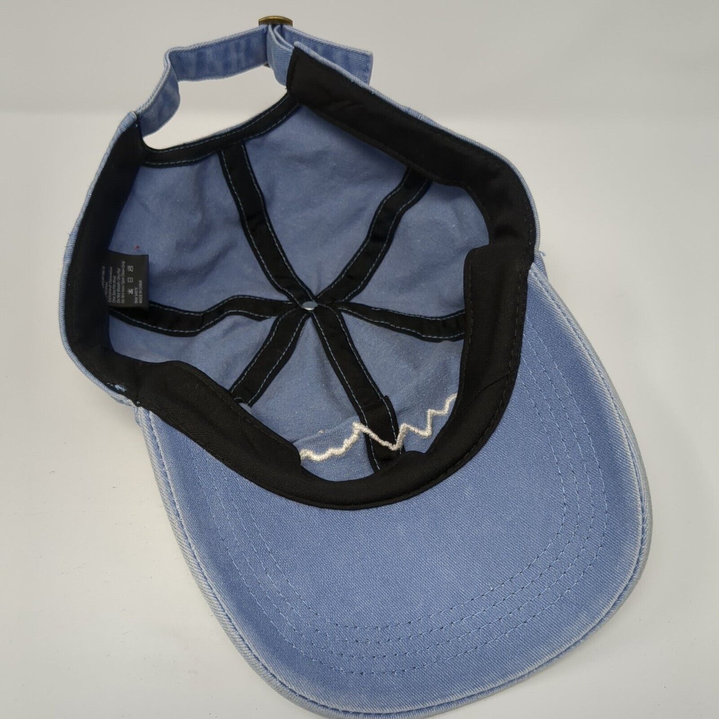 Mountain Slideback Hat Blue One Size Adjustable Embroidered 6 Panel