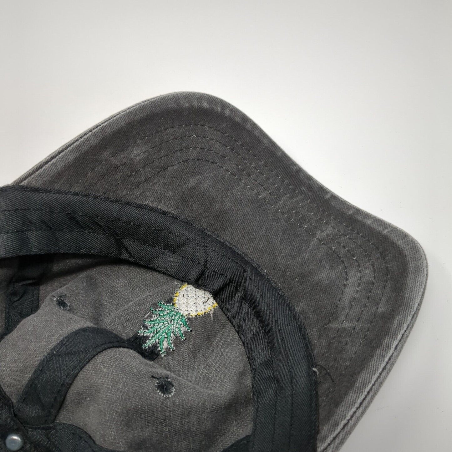 Pineapple Slideback Hat Gray One Size Solid Embroidered Adjustable