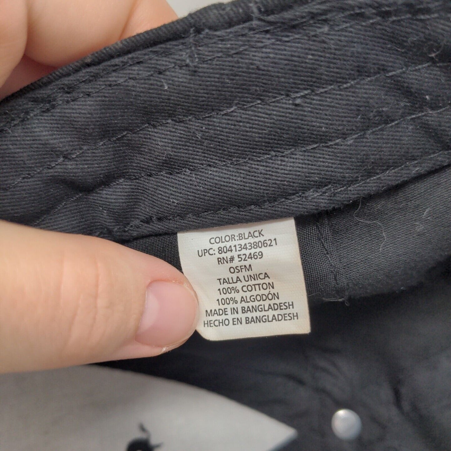 Unbranded Slideback Hat Solid Black OSFM Vent Holes Adjustable Blank