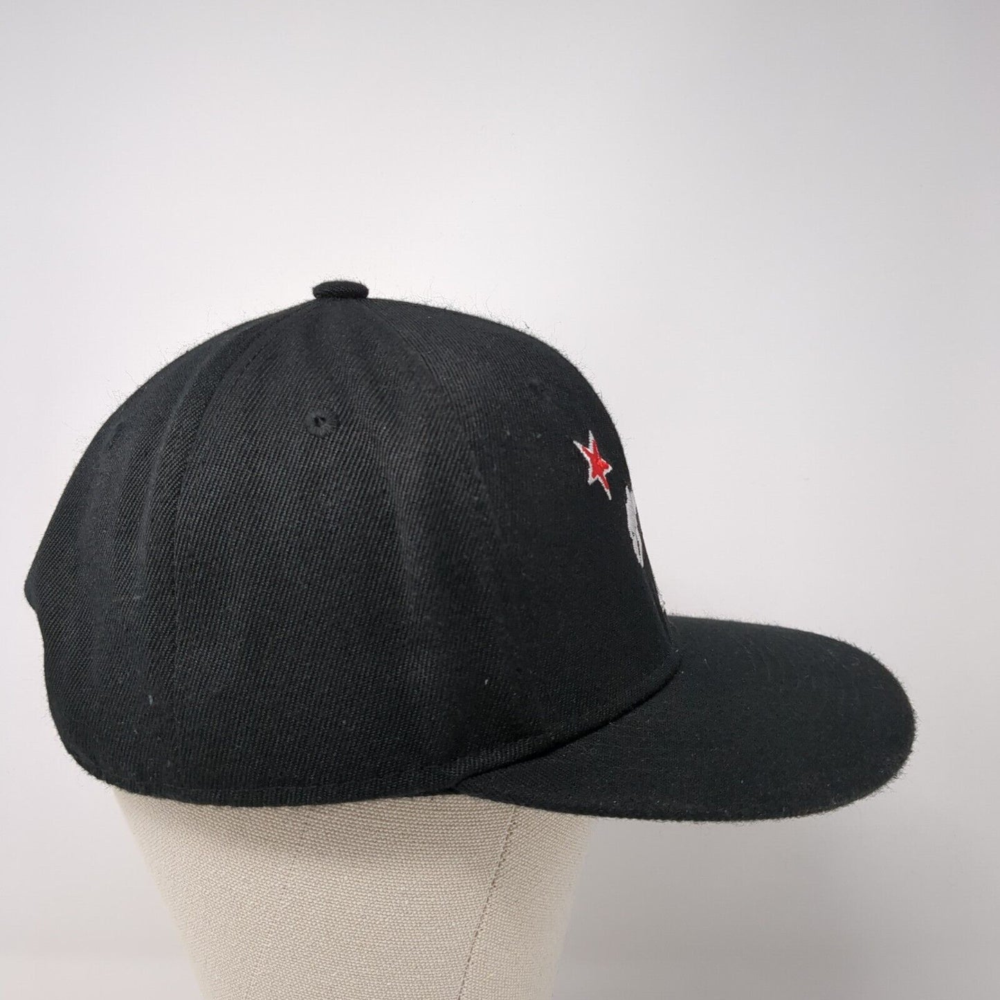 Bear Skeleton Snapback Hat Black One Size Adjustable Solid 6 Panel