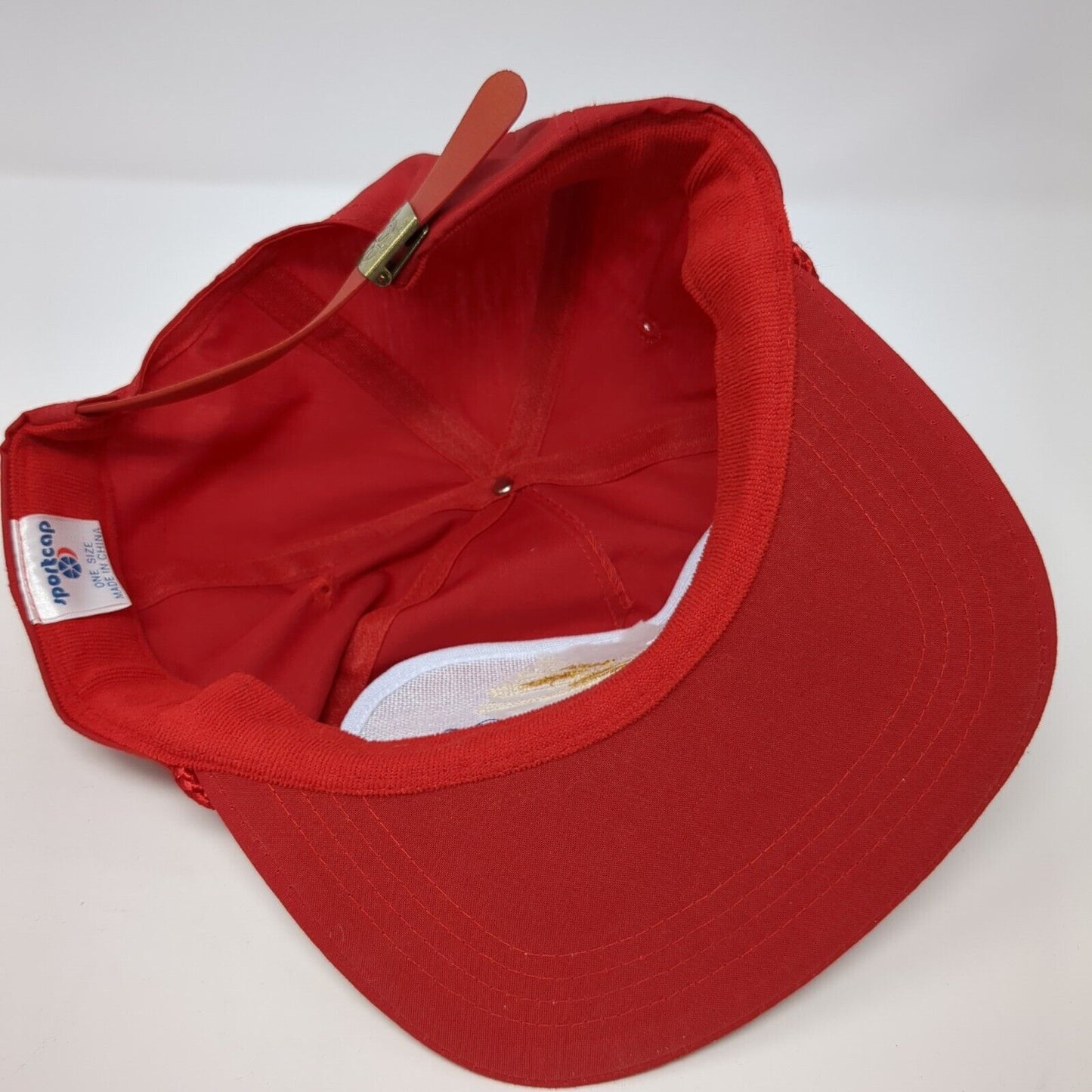 General Mills Inc. Slideback Rope Hat Red One Size Solid Leather Strap
