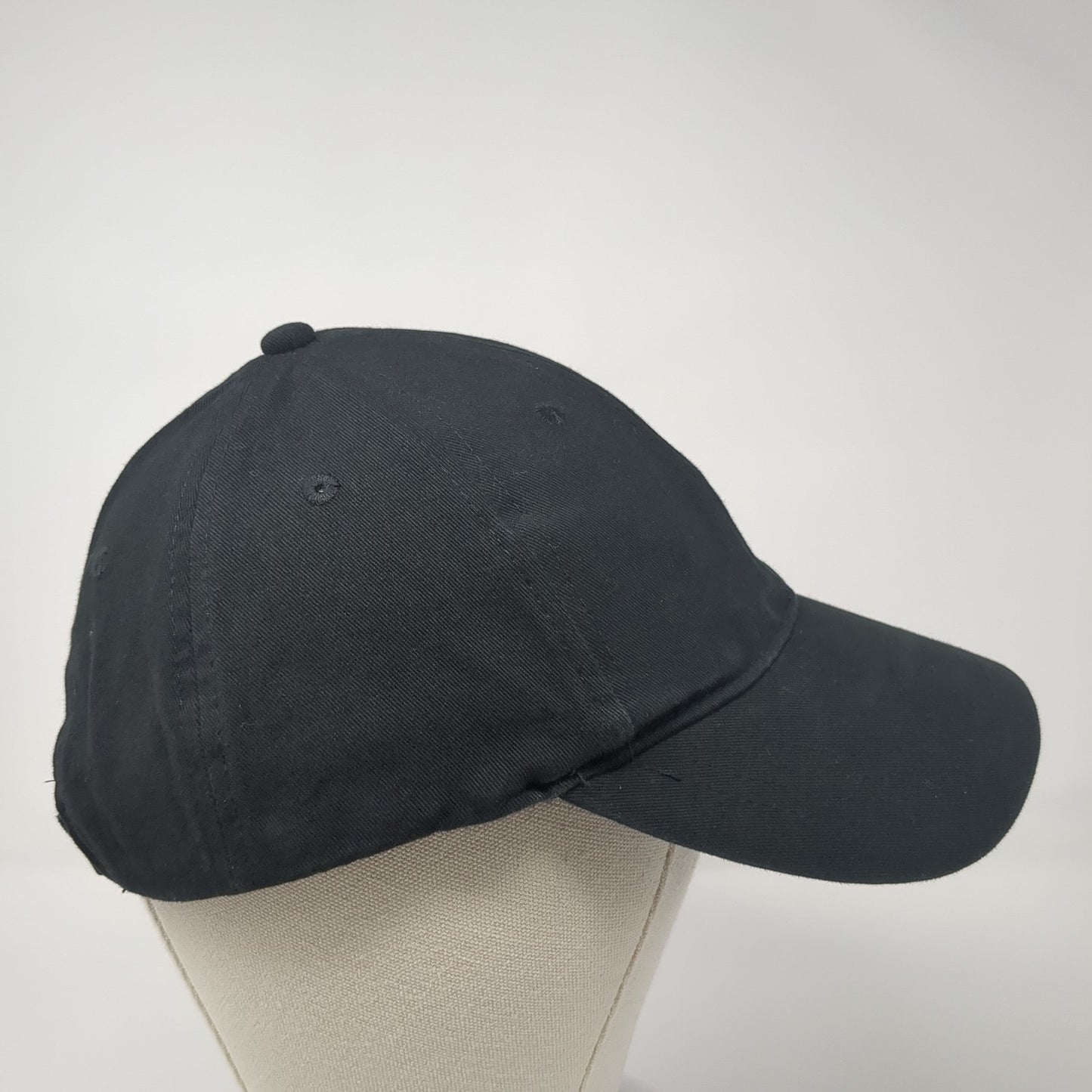 Jack Strapback Hat Black One Size Adjustable Embroidered Solid 6 Panel