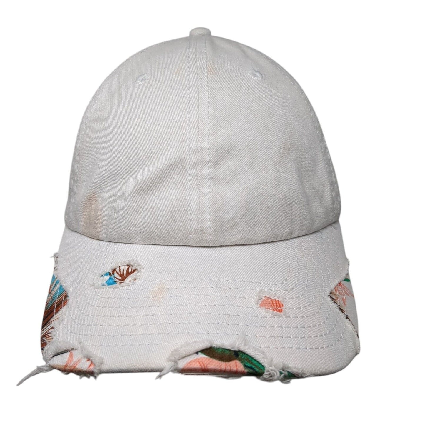 American Needle Slideback Hat White One Size Adjustable Solid 6 Panel