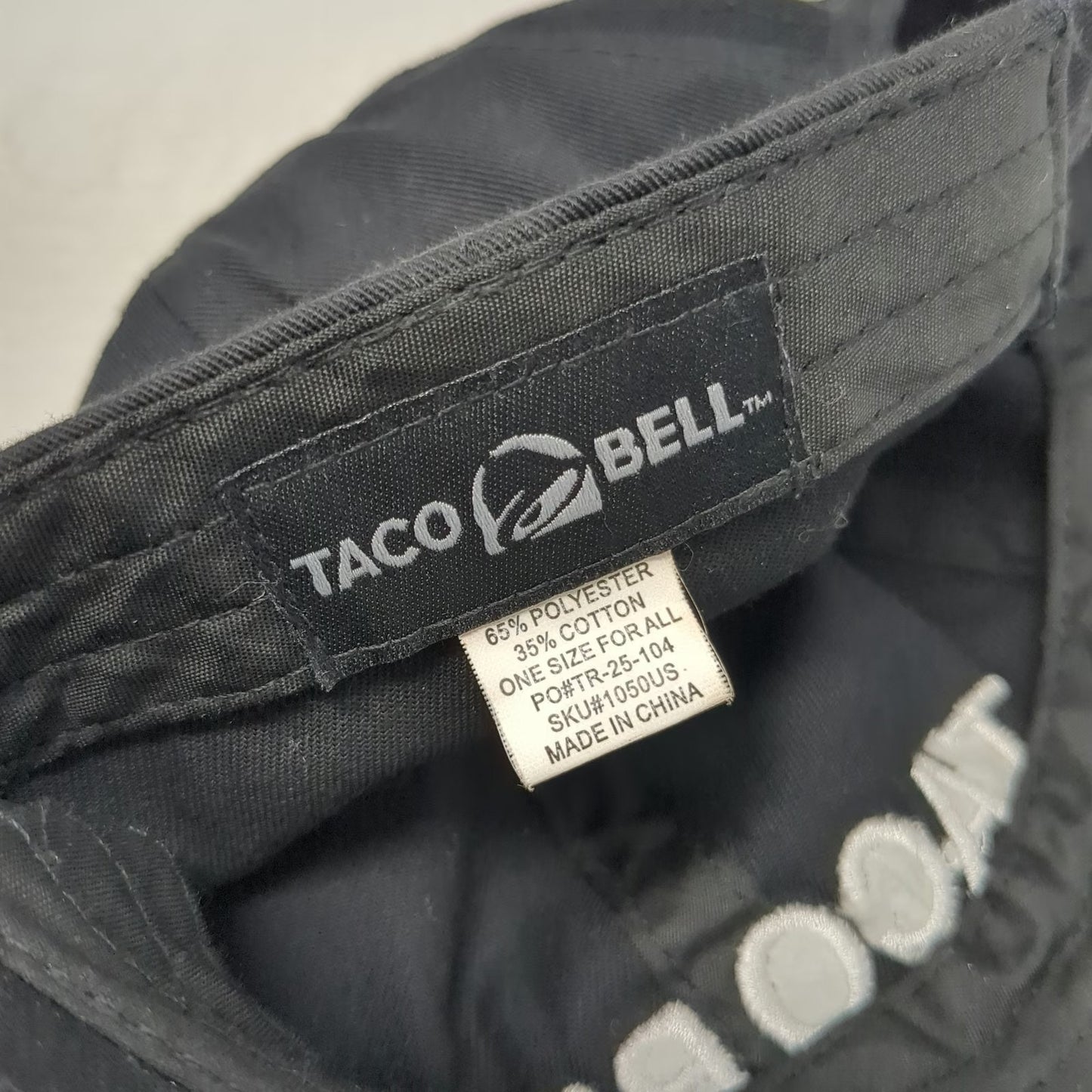 Taco Bell Baseball Cap Black One Size Embroidered Side Icons Slideback Hat