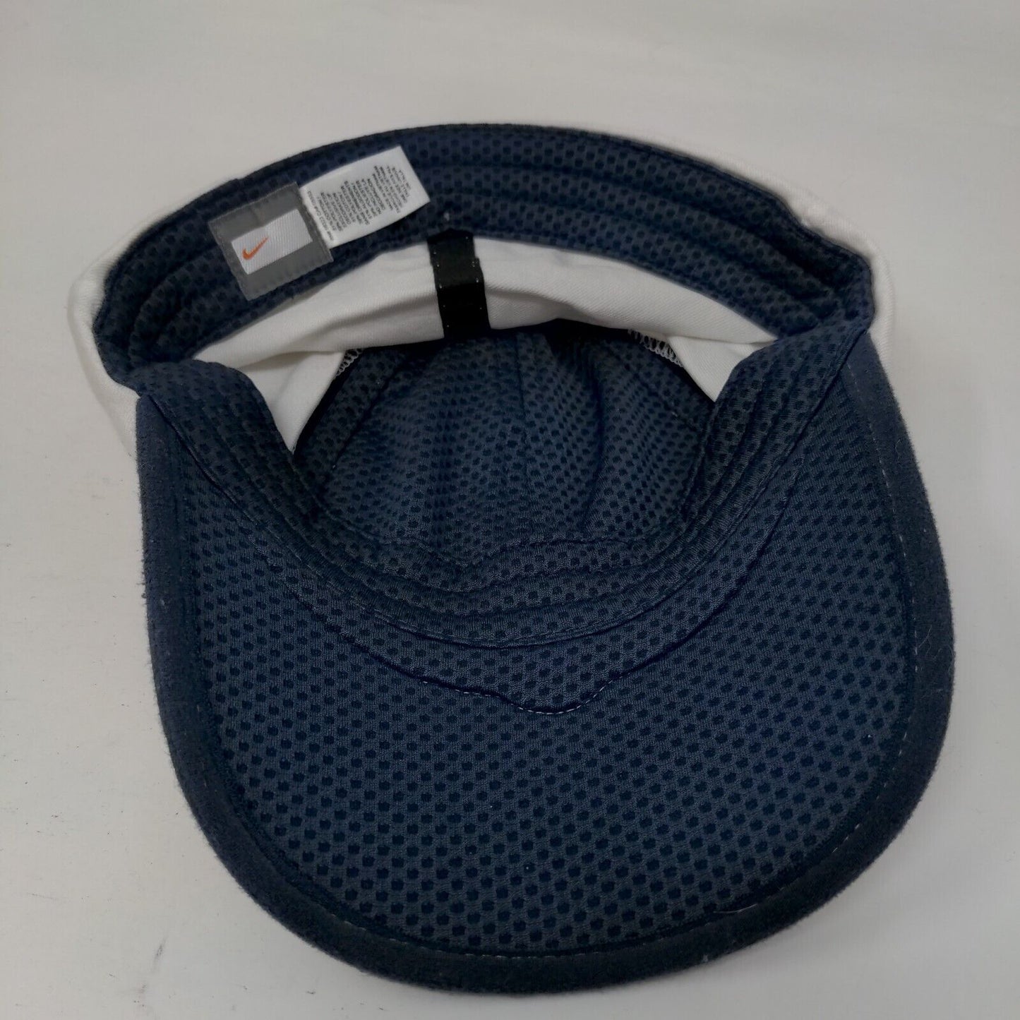 Nike Fit Fitted Hat White OSFA Embroidered Swoosh Mesh Trim Outdoor