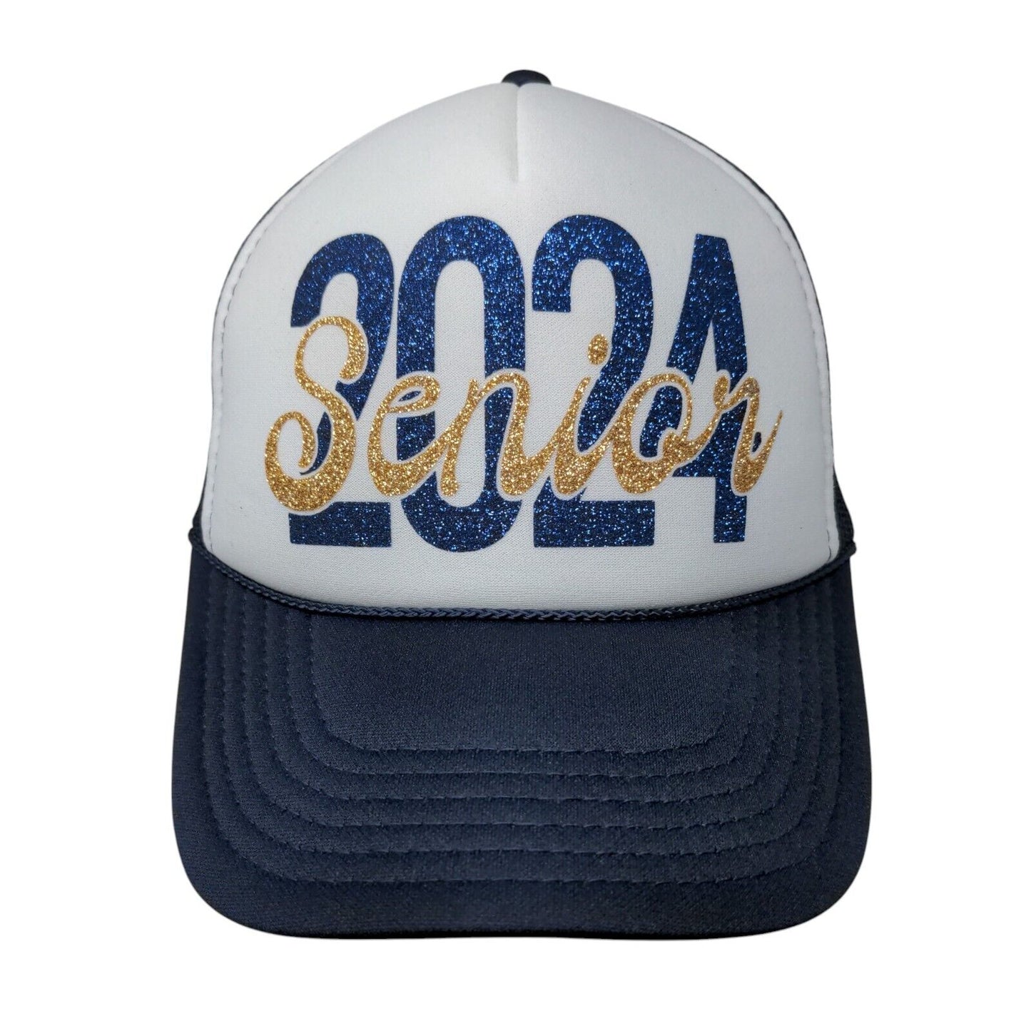 2024 Senior Snapback Trucker Hat Blue OSFM Adjustable Mesh Back Rope Otto