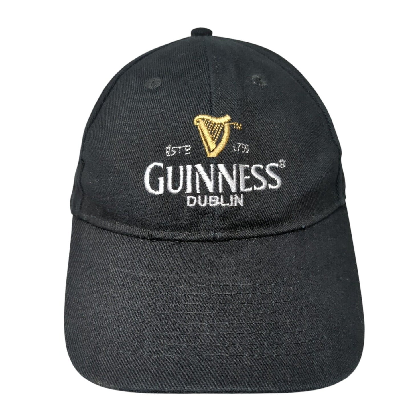 Guinness Dublin Est 1759 Slideback Hat Black 59cm Adjustable Embroidered