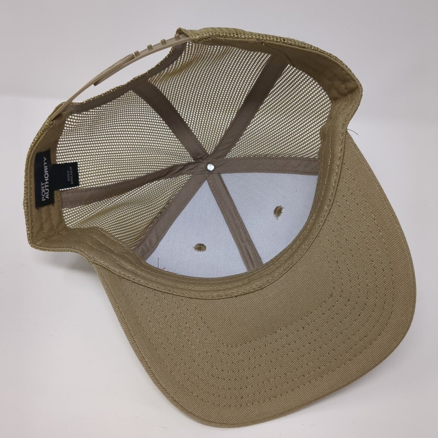 BBI Snapback Mesh Back Trucker Hat Tan One Size Solid Port Authority
