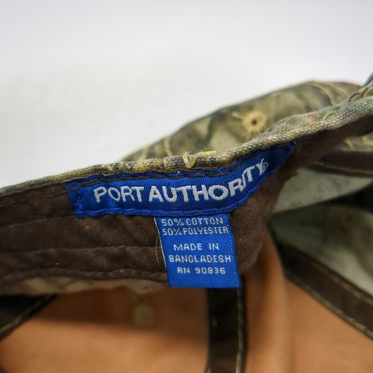 Port Authority Baseball Cap Brown One Size Camo Strapback River Adventures hat