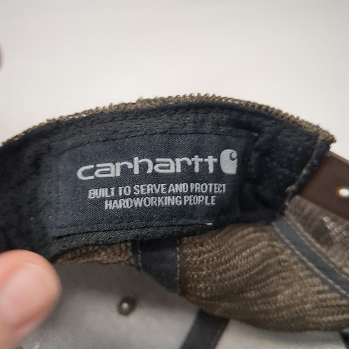 Carhartt Brown One Size Trucker Hat Snapback Mesh Embroidered Logo Workwear