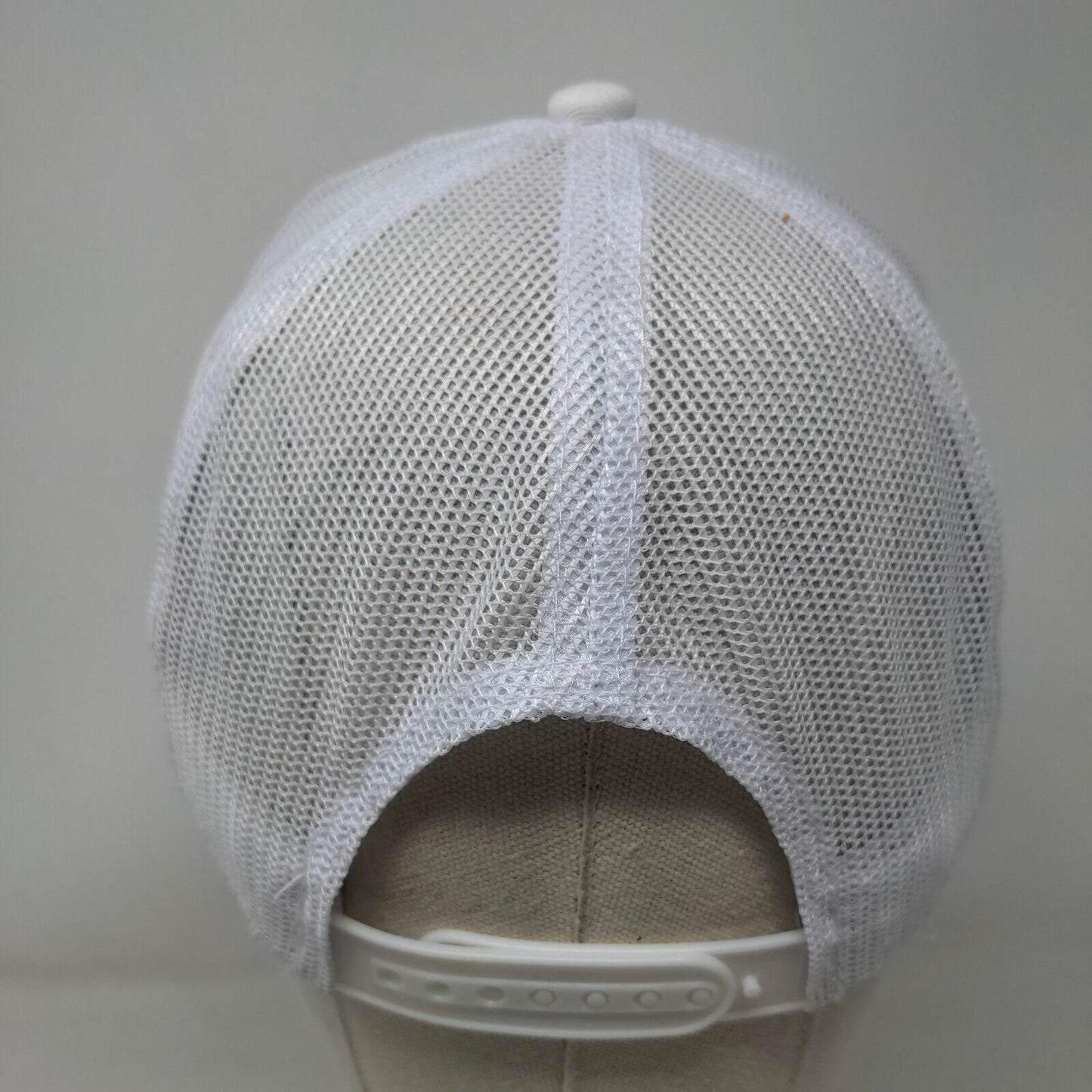 Bass Pro Shops Snapback Trucker Hat White OSFM Adjustable Mesh Back Gone Fishing