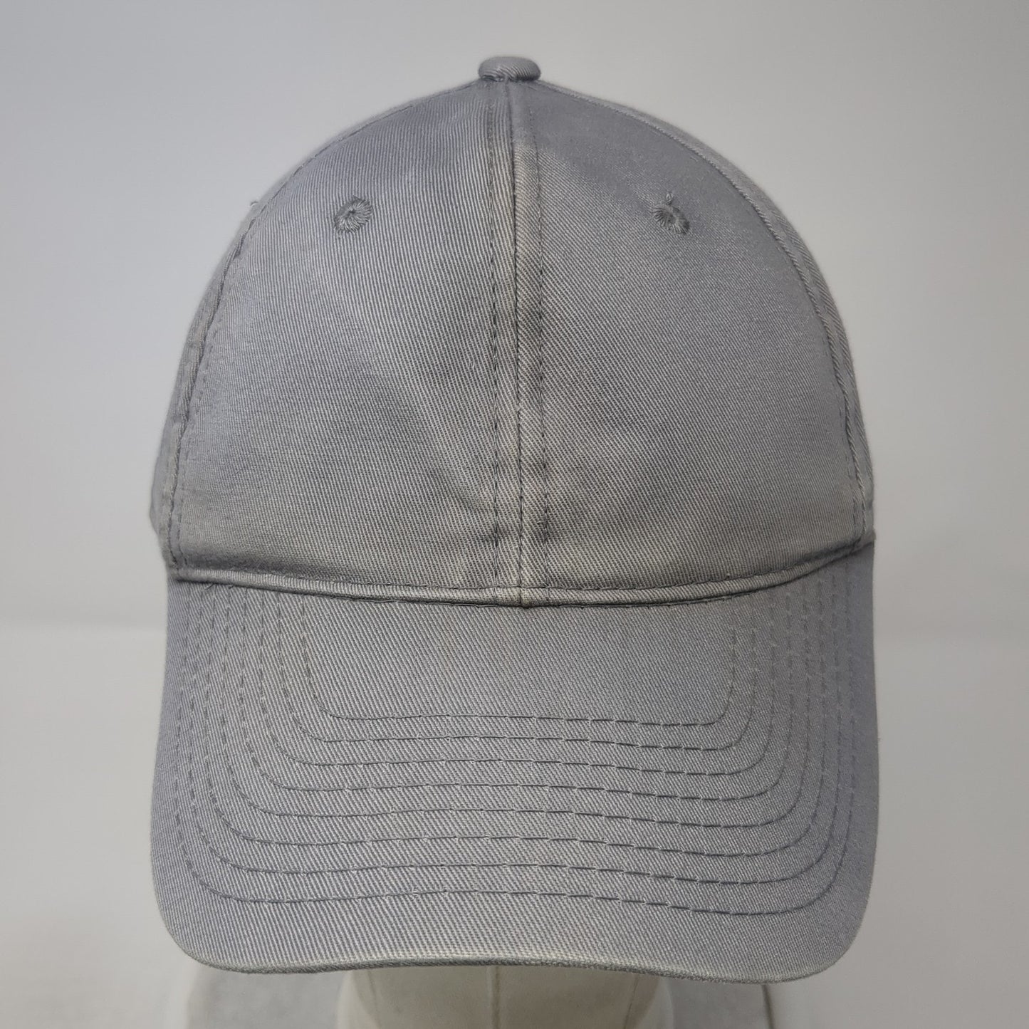 Unbranded Strapback Hat Gray One Size Solid Adjustable Blank Outdoor