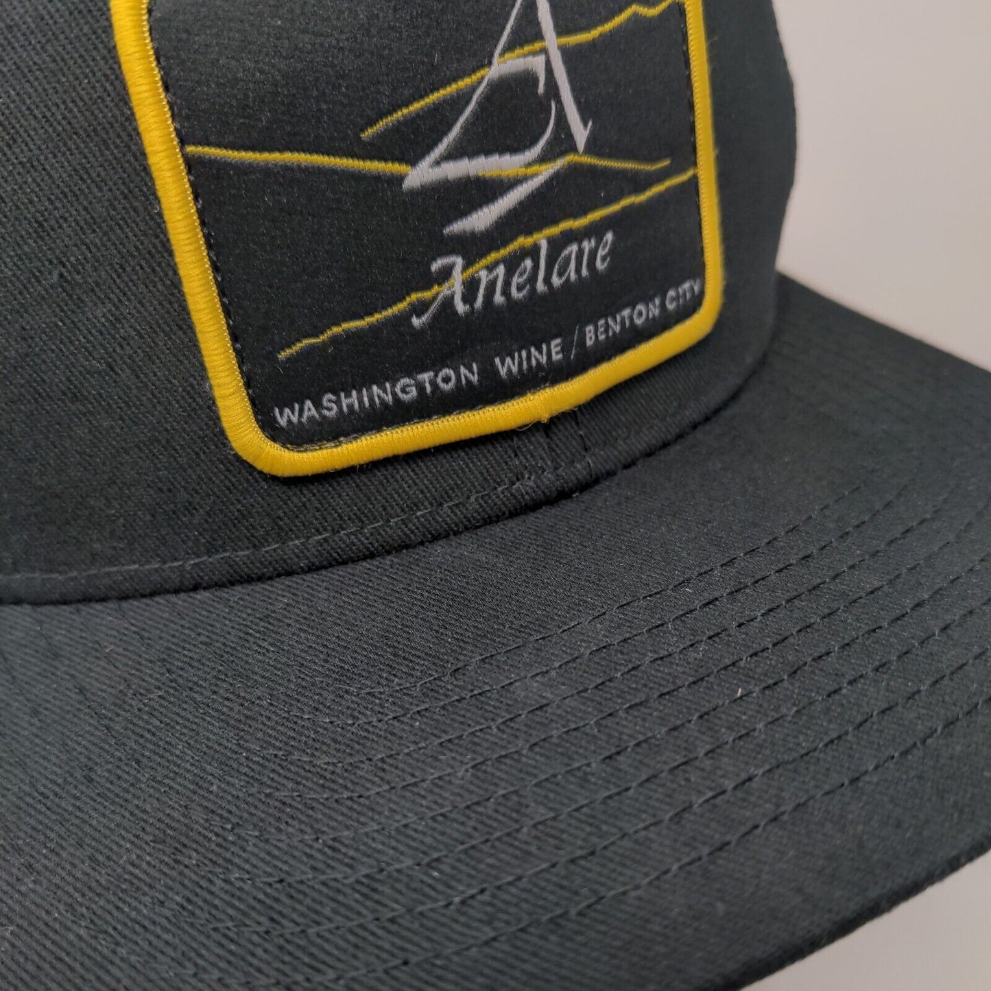 Anelare Washington Wine Snapback Trucker Hat Black One Size Mesh Back