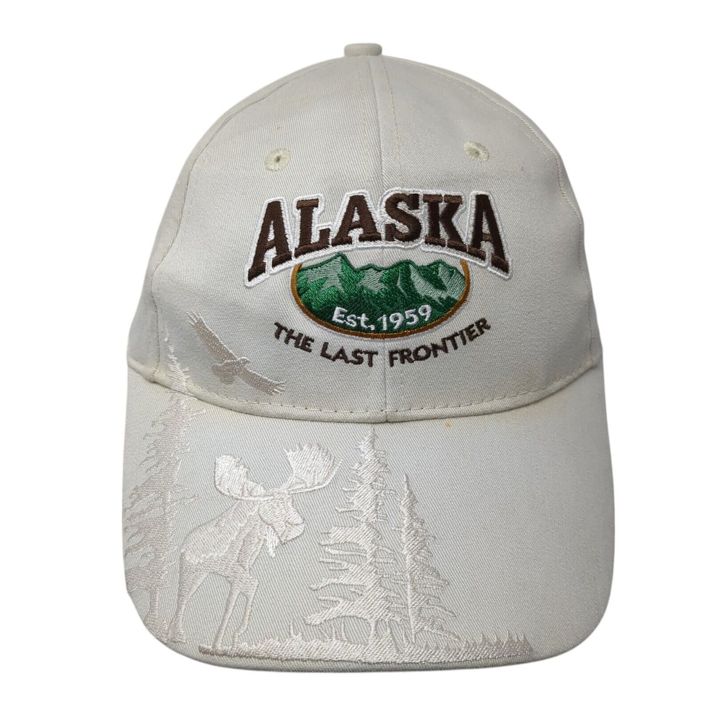 Alaska Est. 1959 The Last Frontier Slideback Hat Tan OS Adjustable Arctic Circle