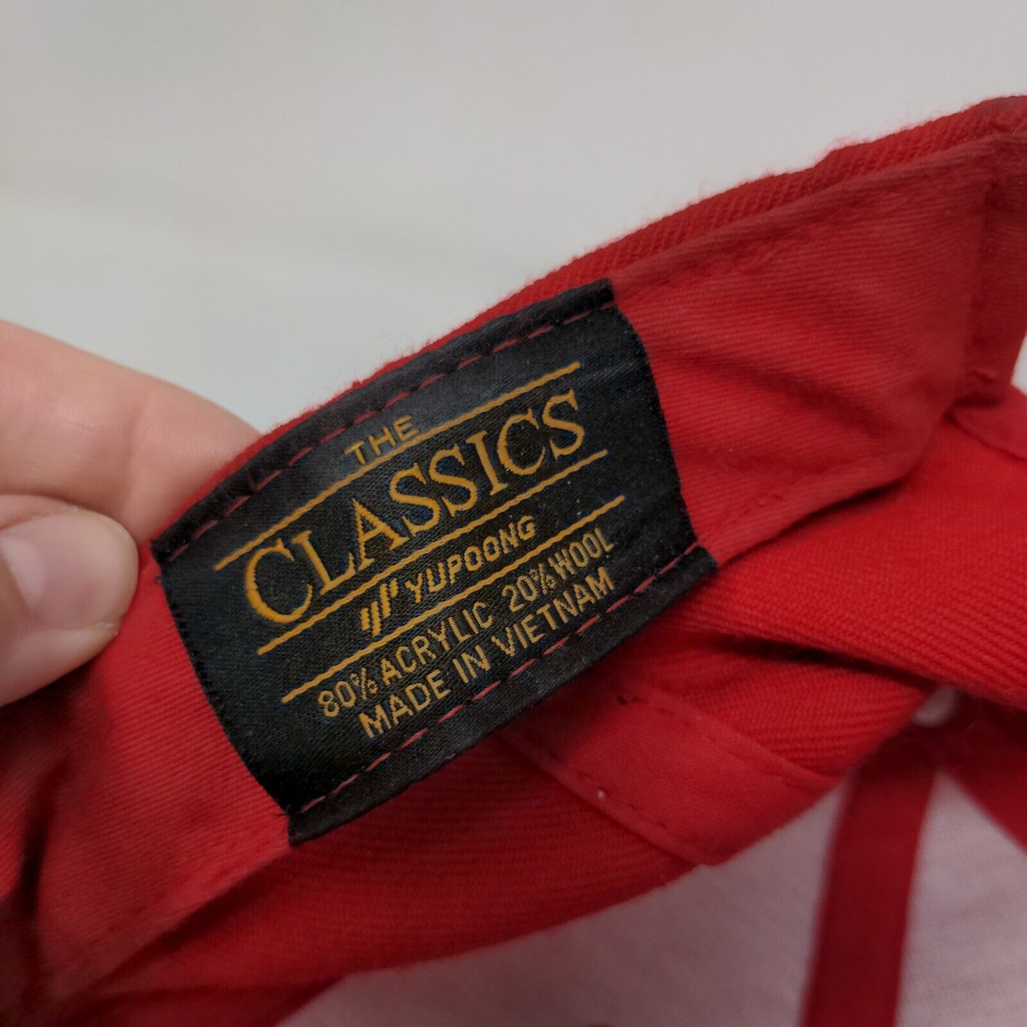 Skull Patch Snapback Hat Red One Size 6 Panel The Classics Yupoong