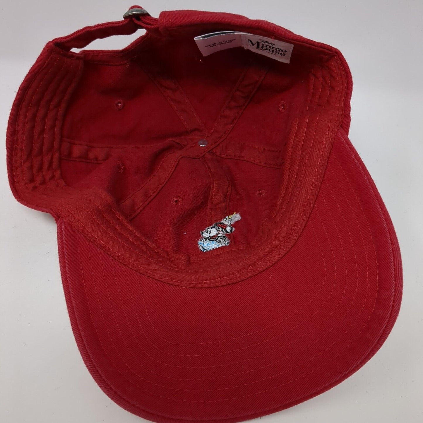 Minnie Mouse Slideback Hat Red One Size Adjustable Embroidered 6 Panel Disney