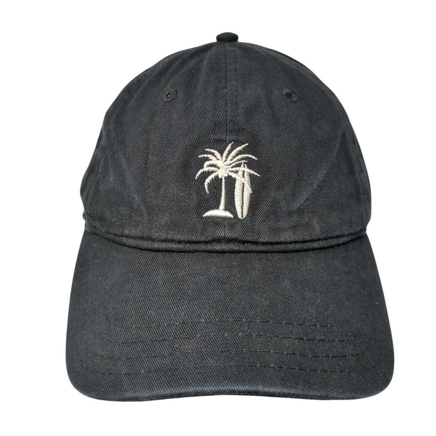 Palm Tree Slideback Hat Black One Size Adjustable Embroidered Jet Set Surf Shop