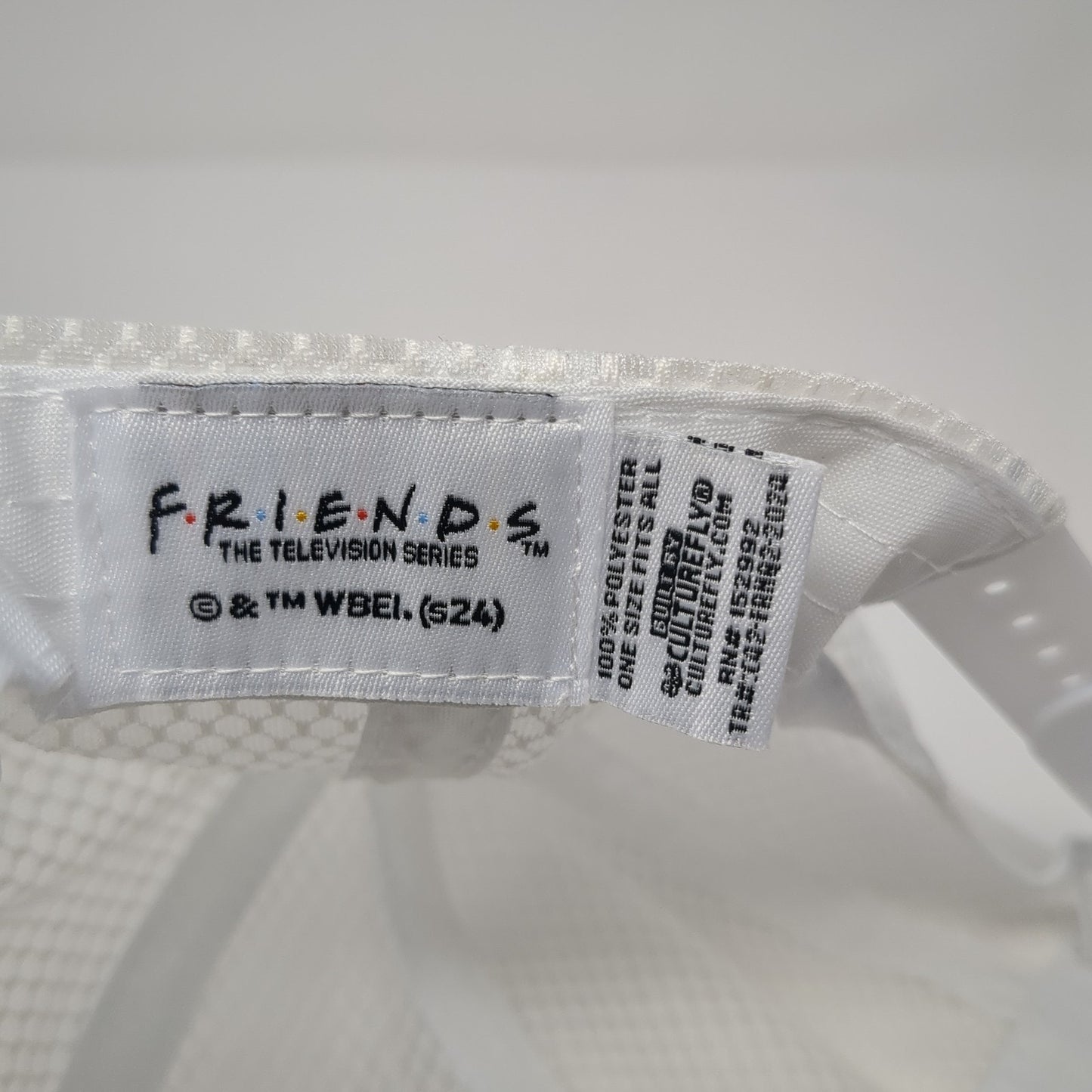 Friends Snapback Mesh Back Trucker Hat White One Size Solid Adjustable