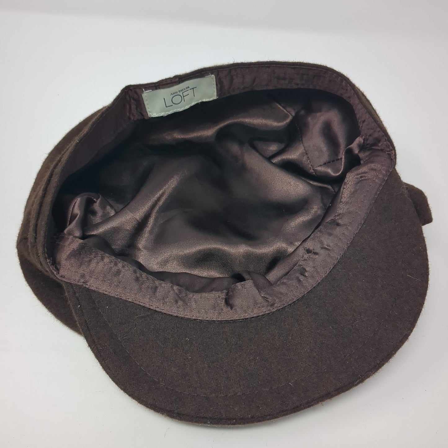 Ann Taylor LOFT Cadet Army Cap Brown One Size Bow Tie Lightweight Blank