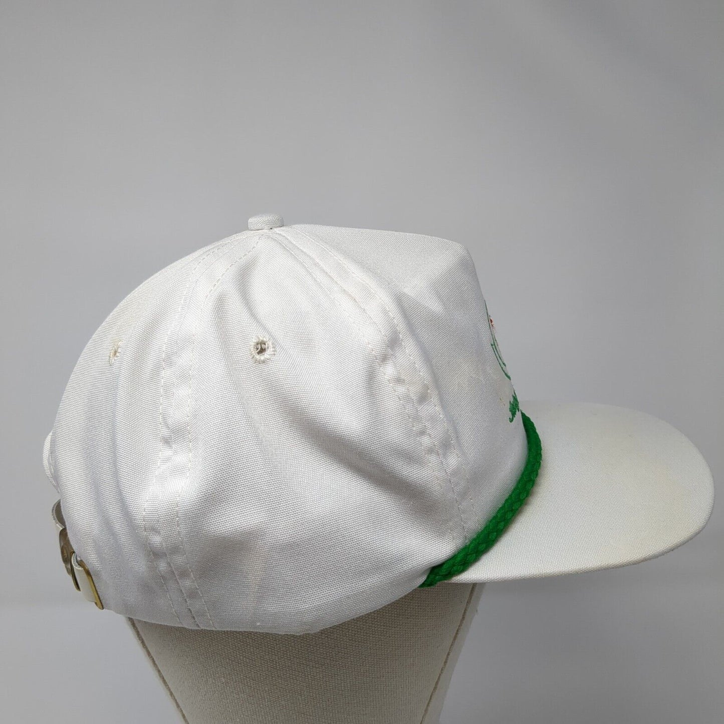 International Slideback Rope Hat White One Size Solid Leather Strap