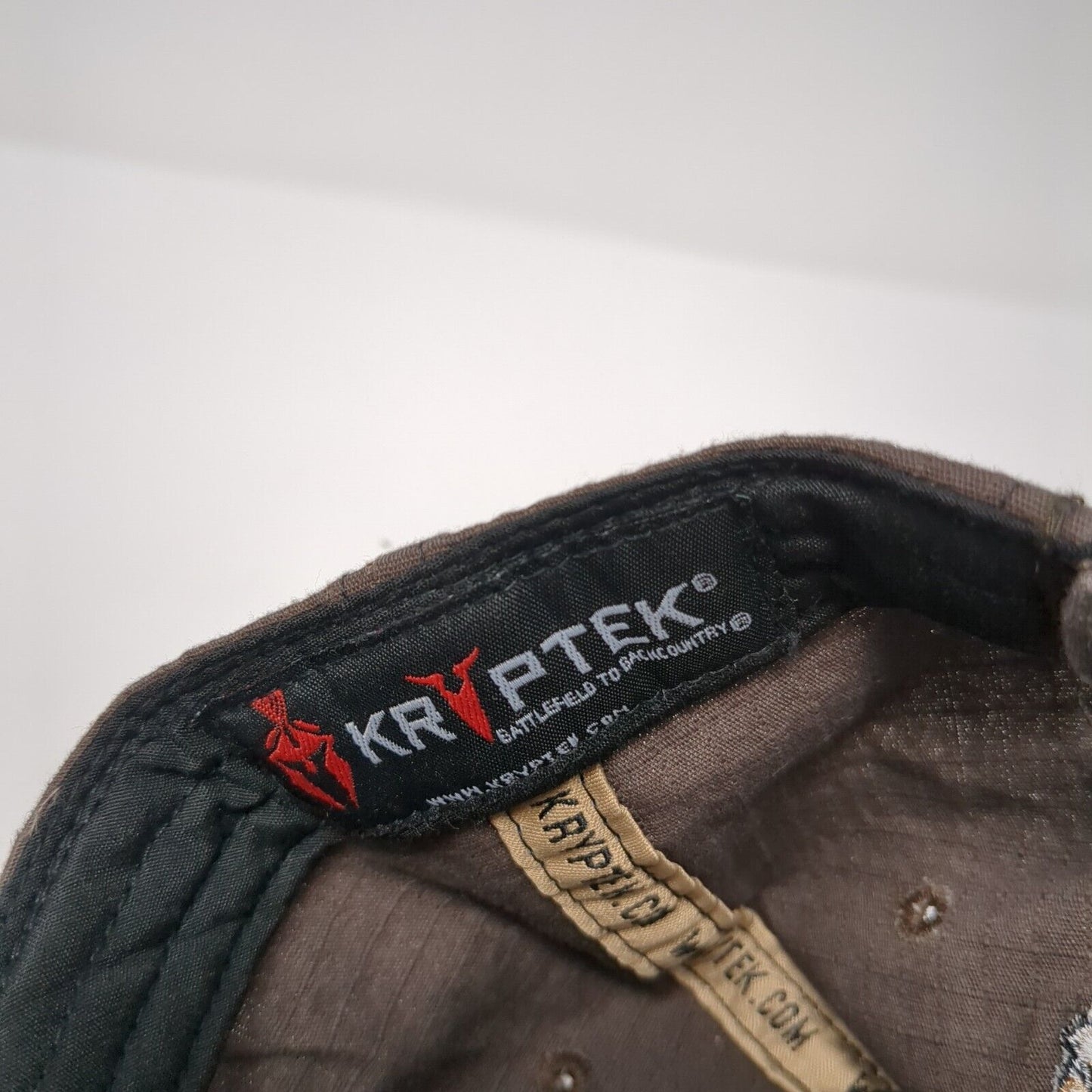 Kryptek American Flag Strapback Hat Brown One Size Adjustable Leather Patch