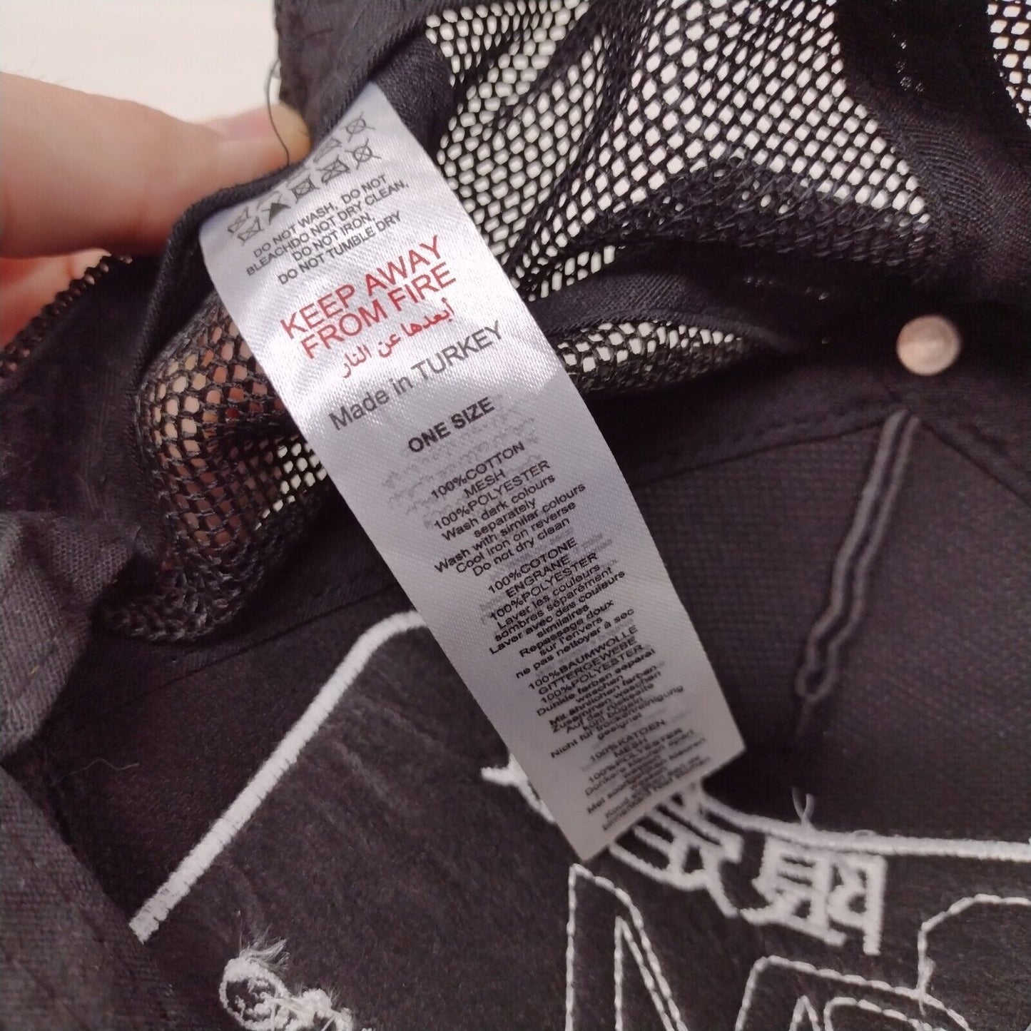 J. Boohooman Snapback Mesh Back Trucker Hat Black OS Embroidered Logo Japanese