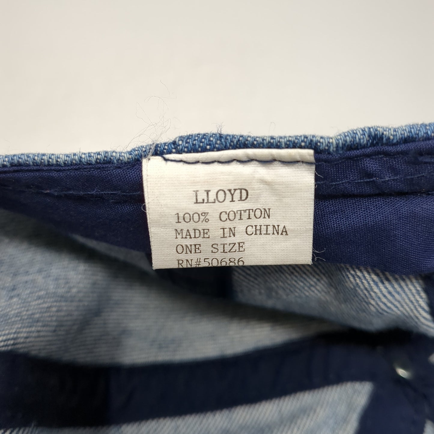 Lloyd Stretch Fitted Hat Blue Denim One Size Solid 6 Panel Blank Outdoor