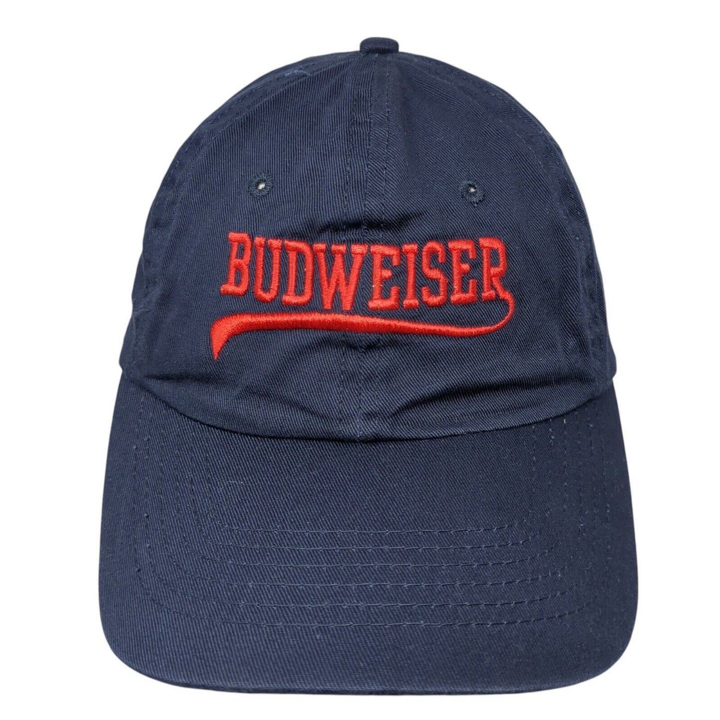 Budweiser Strapback Hat Blue One Size Adjustable Embroidered 6 Panel