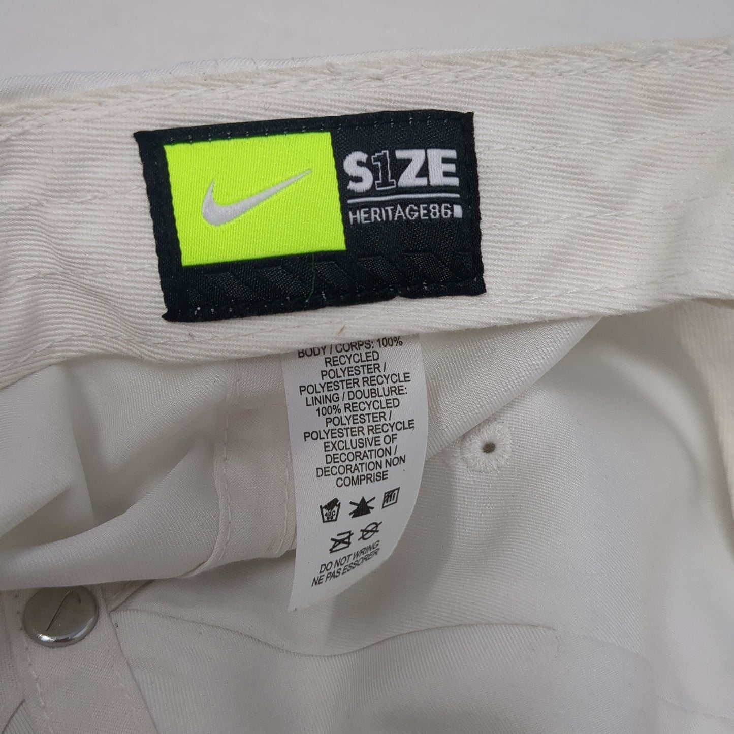Nike Slideback Hat White One Size Adjustable Heritage86 Vented Holes Polyester
