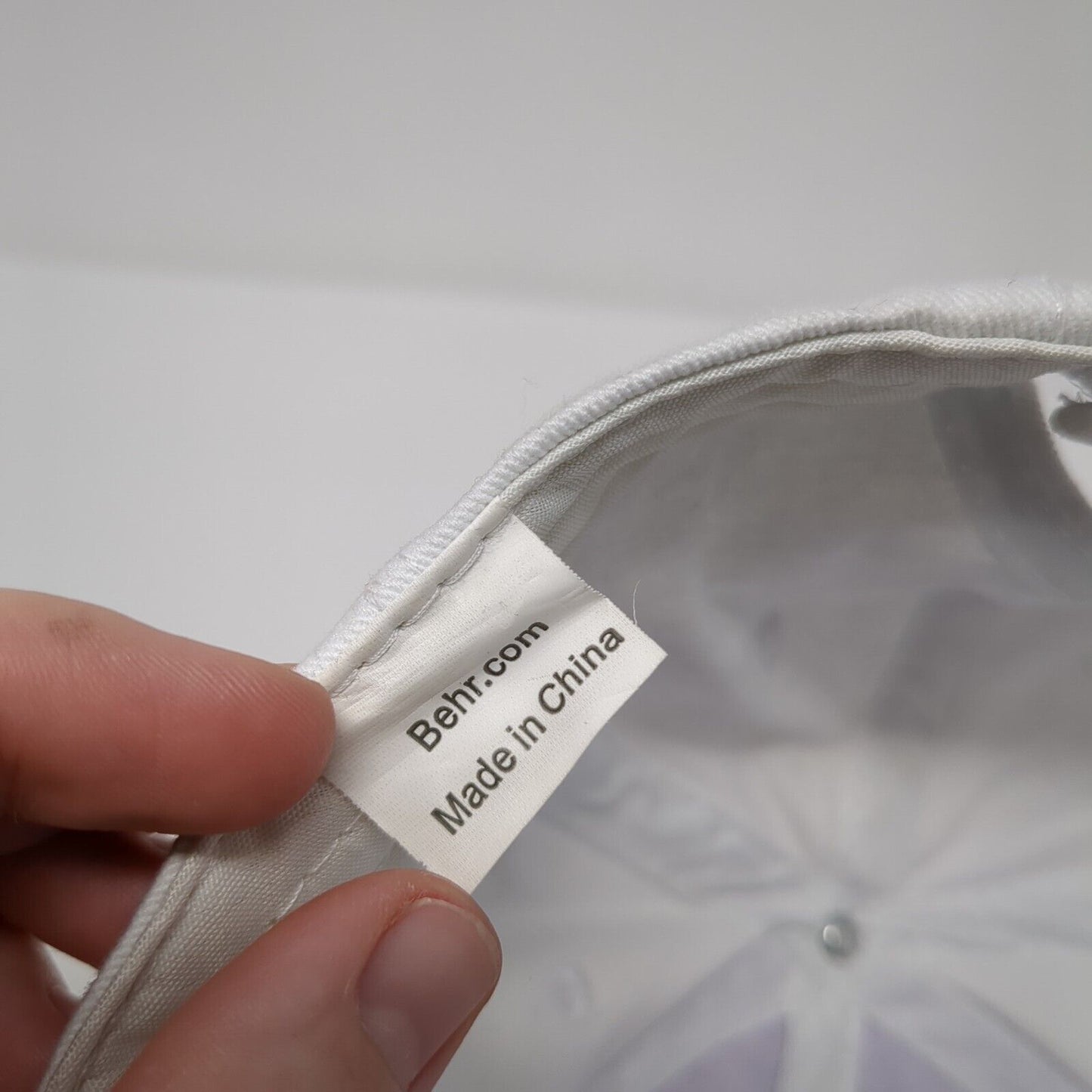 BEHR Strapback Hat White One Size Adjustable Embroidered Vented Holes 6 Panel