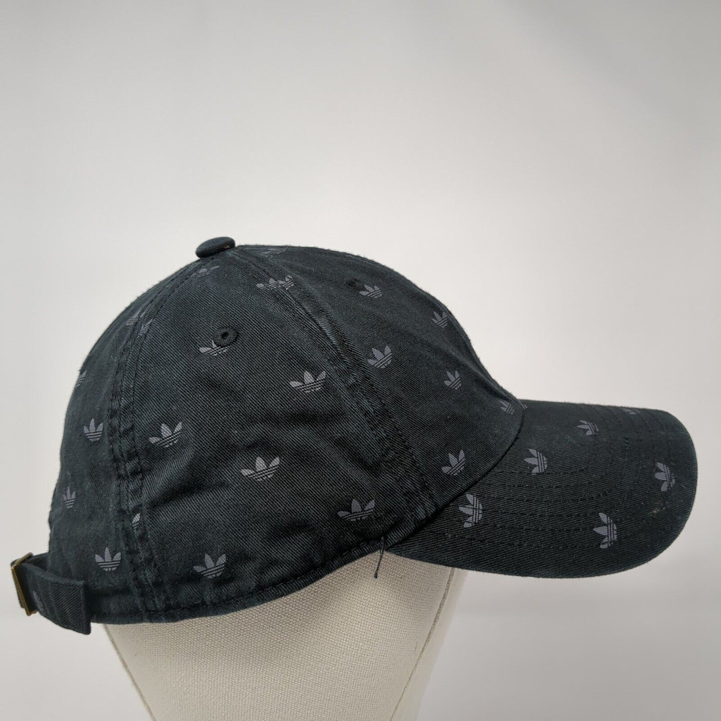 Adidas Trefoil Slideback Hat Black One Size Adjustable All Over Print