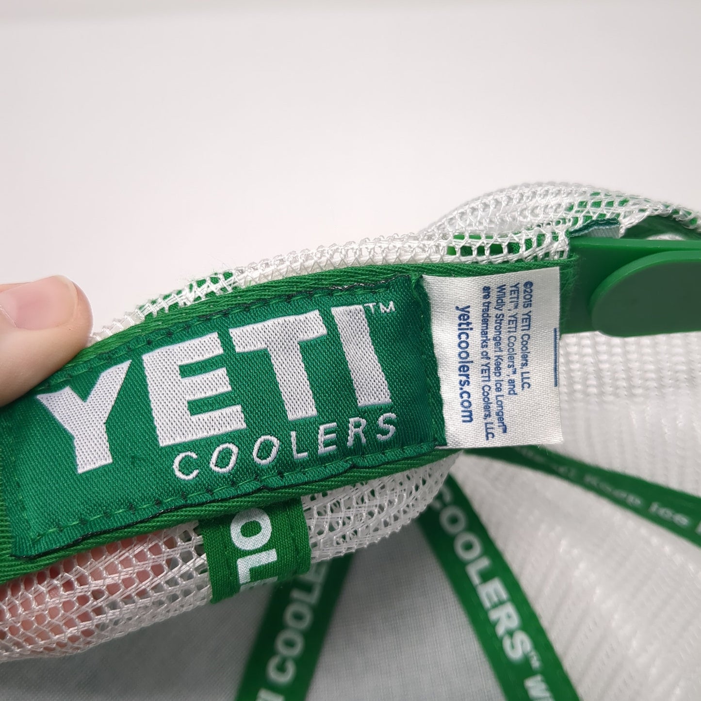 YETI Coolers Snapback Trucker Hat Green OS Adjustable Embroidered Mesh Back