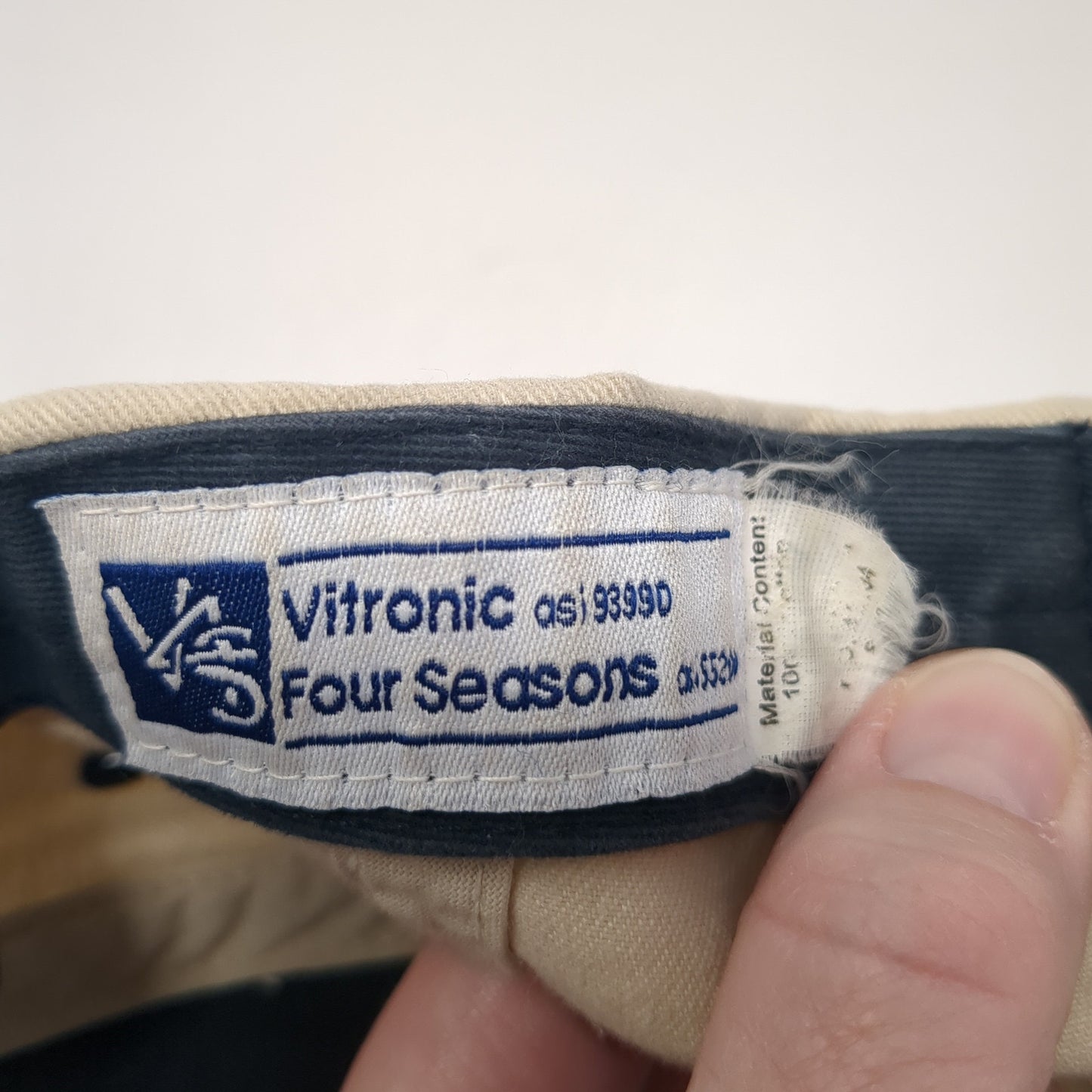 ReBalance Baseball Cap Beige One Size Adjustable Embroidered Vitronic 4 Seasons