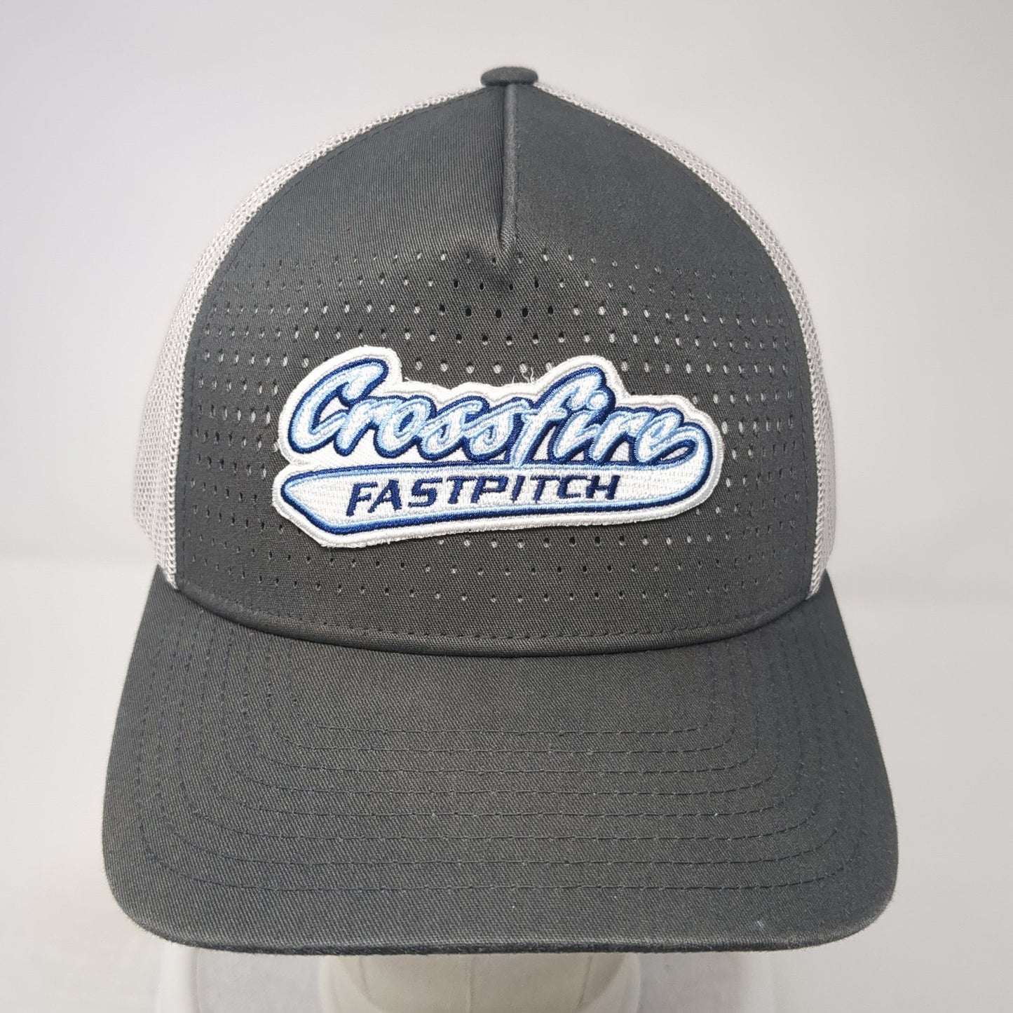 Crossfire Fastpitch Snapback Trucker Hat Gray One Size Mesh Back Richardson