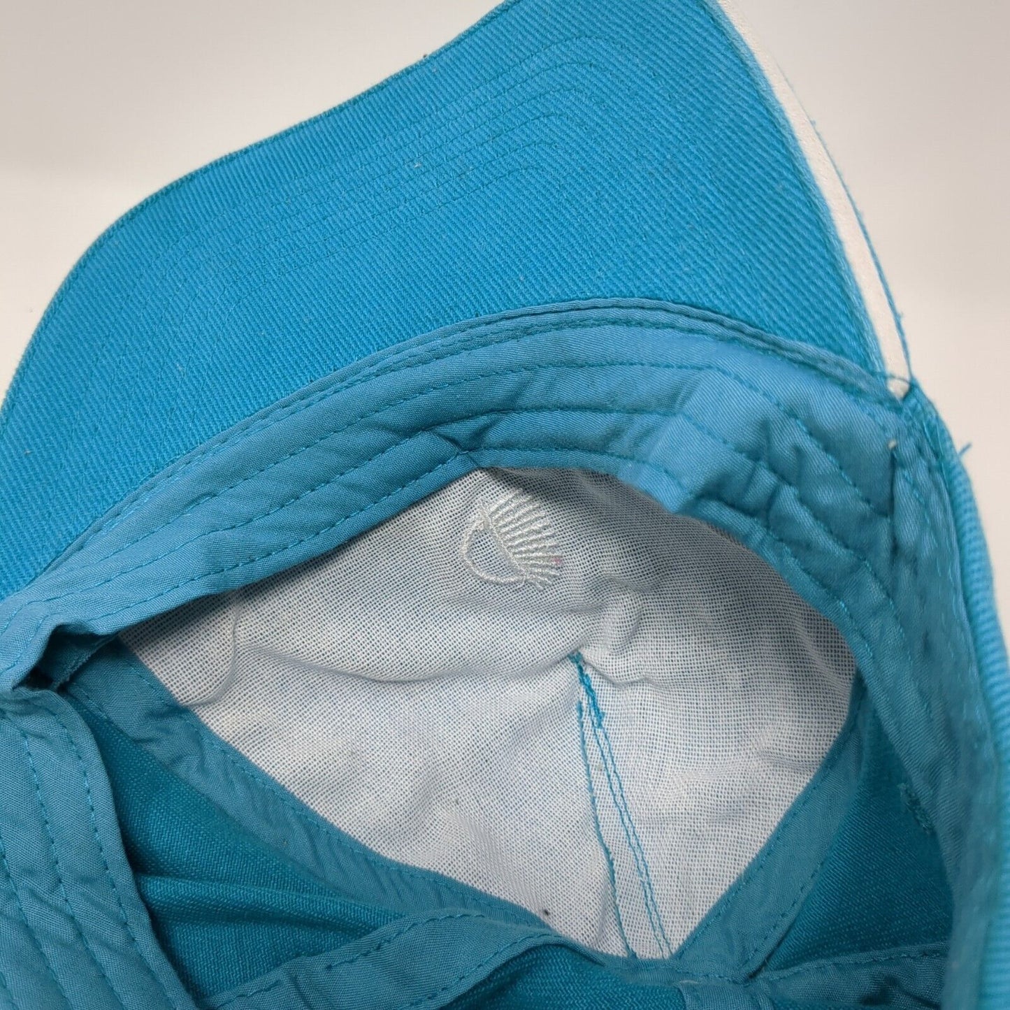 Lagoon Strapback Hat Blue One Size Adjustable Embroidered Vented Holes 6 Panel