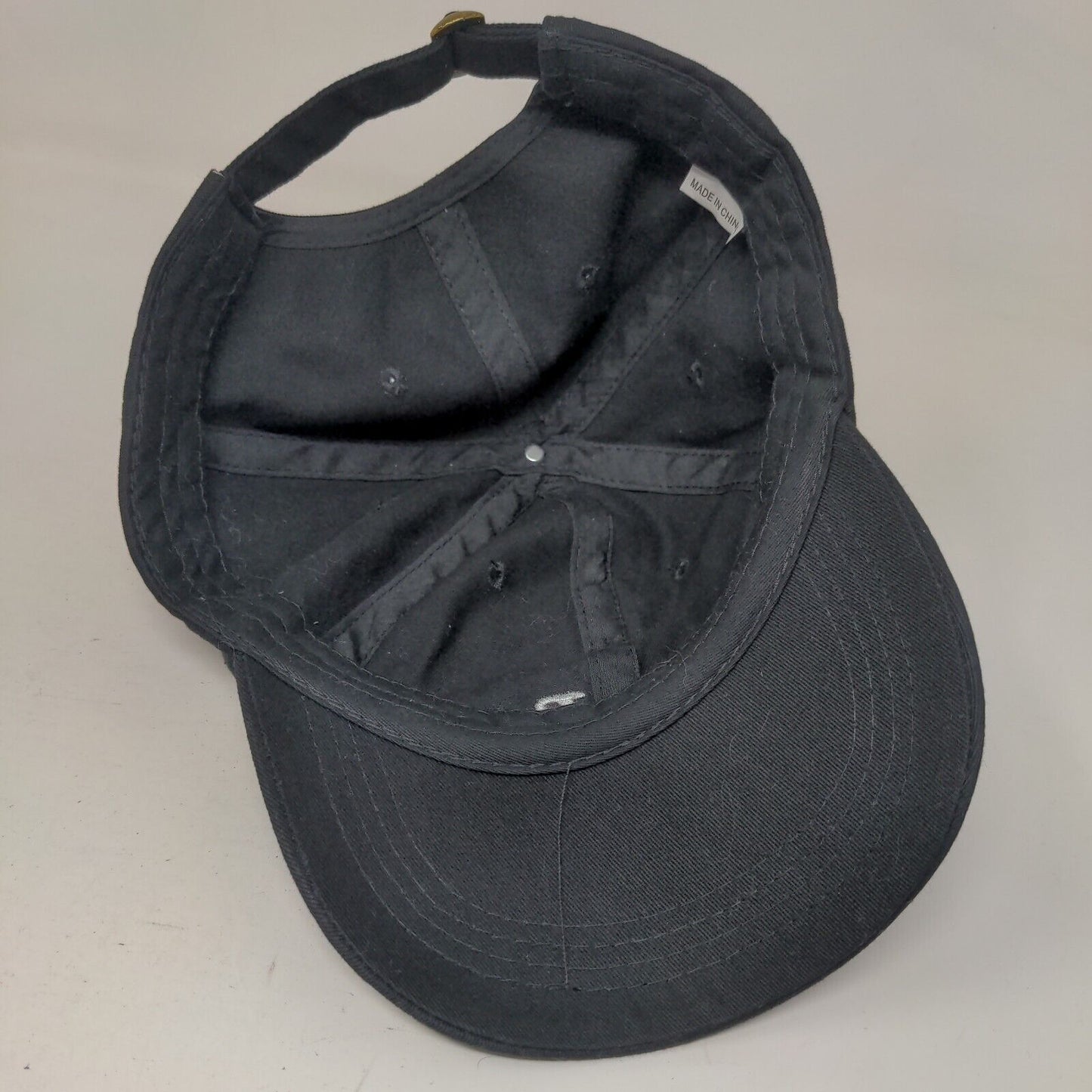 Portillos Slideback Hat Black Embroidered Employee Uniform Logo Adjustable