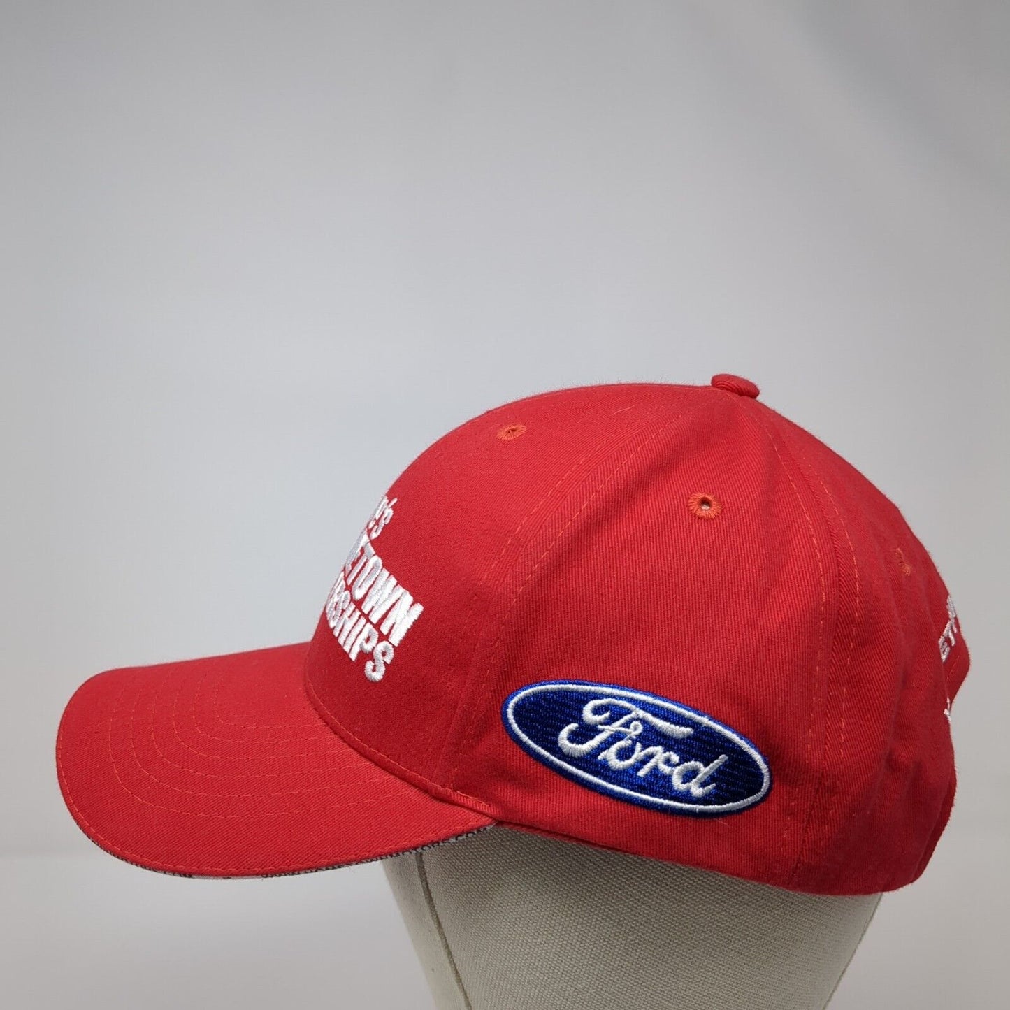 Steve's Hometown Dealership Ford Ram Strapback Hat Red OS Adjustable 360 Apparel