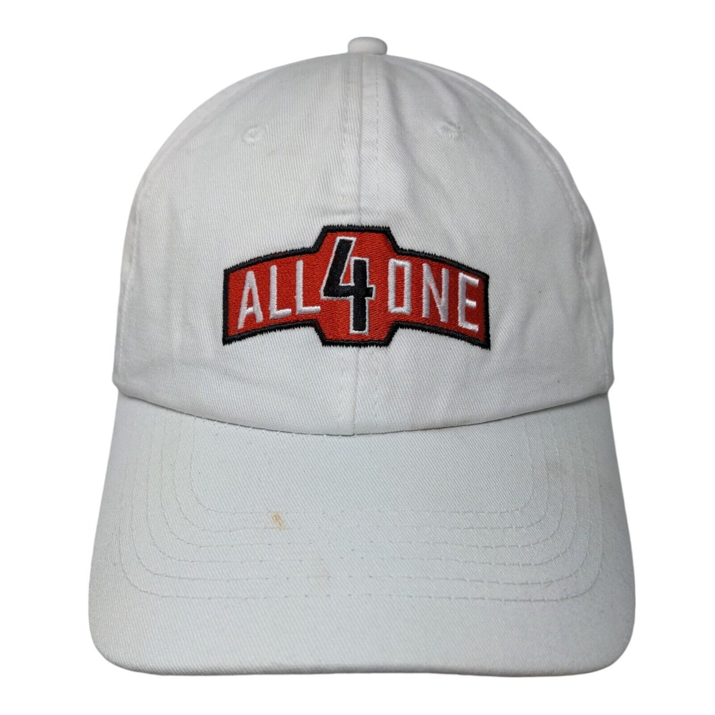 All 4 One McLane Slideback Hat White One Size Embroidered Adjustable