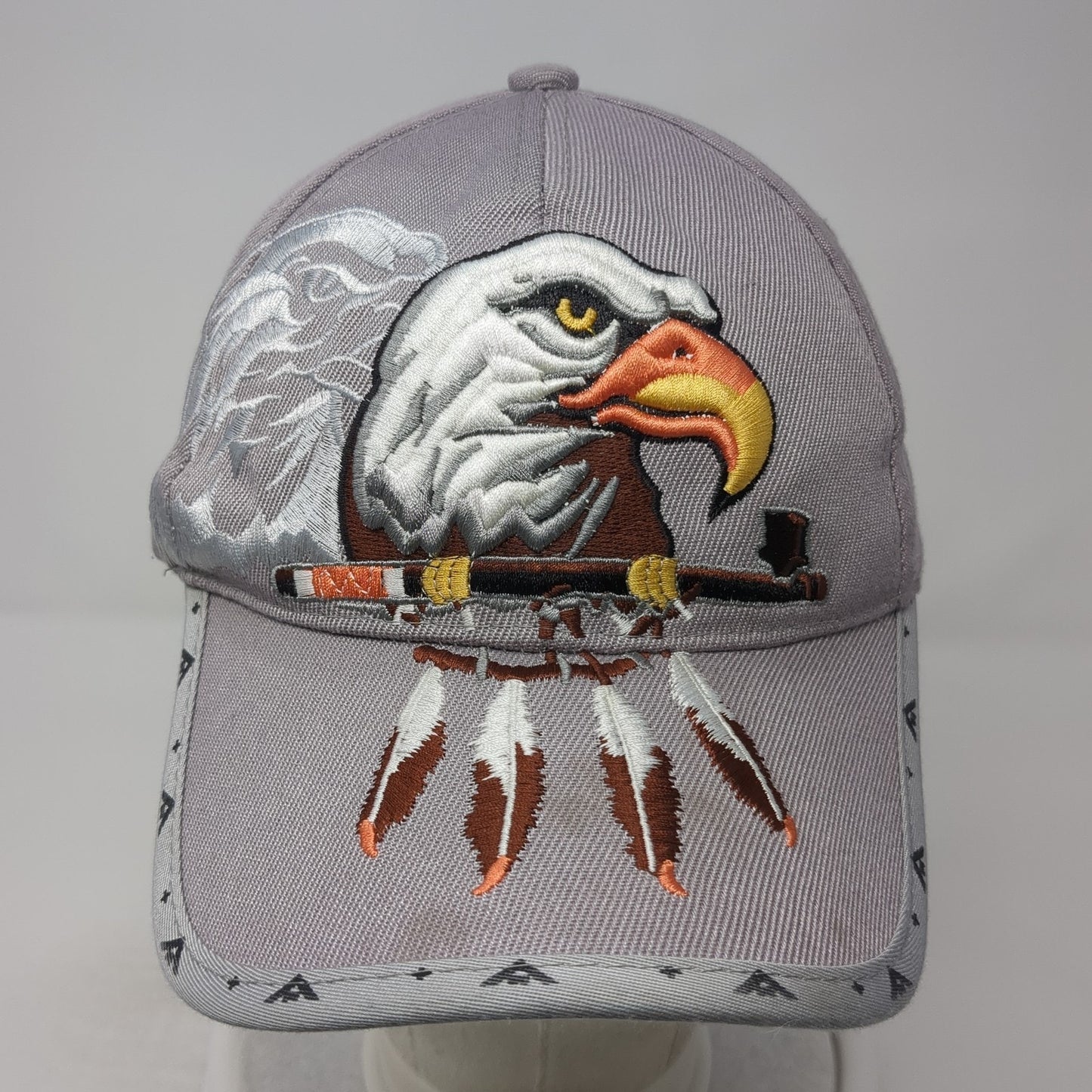 American Eagle Native Pride Baseball Cap Gray OS Adjustable Embroidered CTS