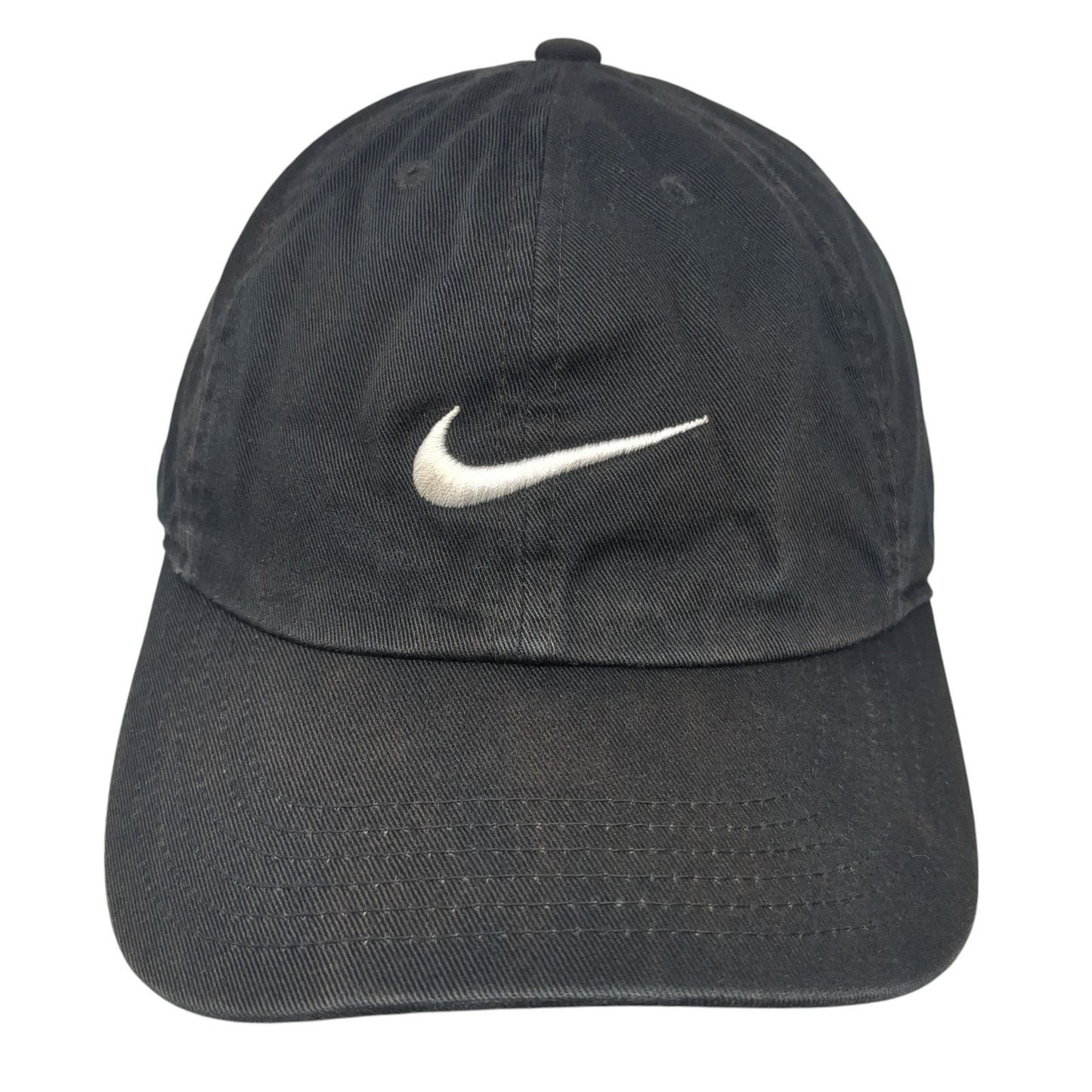 Nike Swoosh Logo Slideback Hat Black One Size Embroidered Heritage86