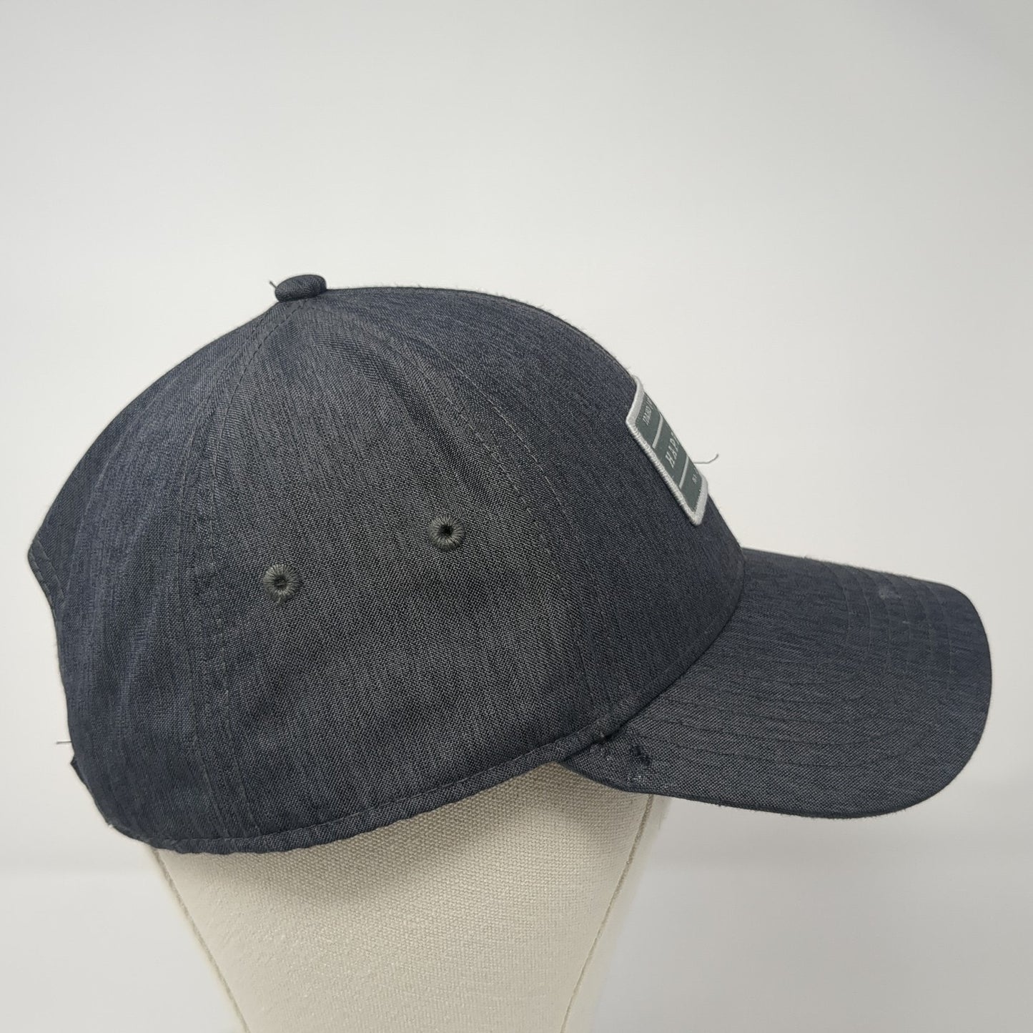 Happy Place Patch Strapback Hat Gray One Size Adjustable Mercantile 12