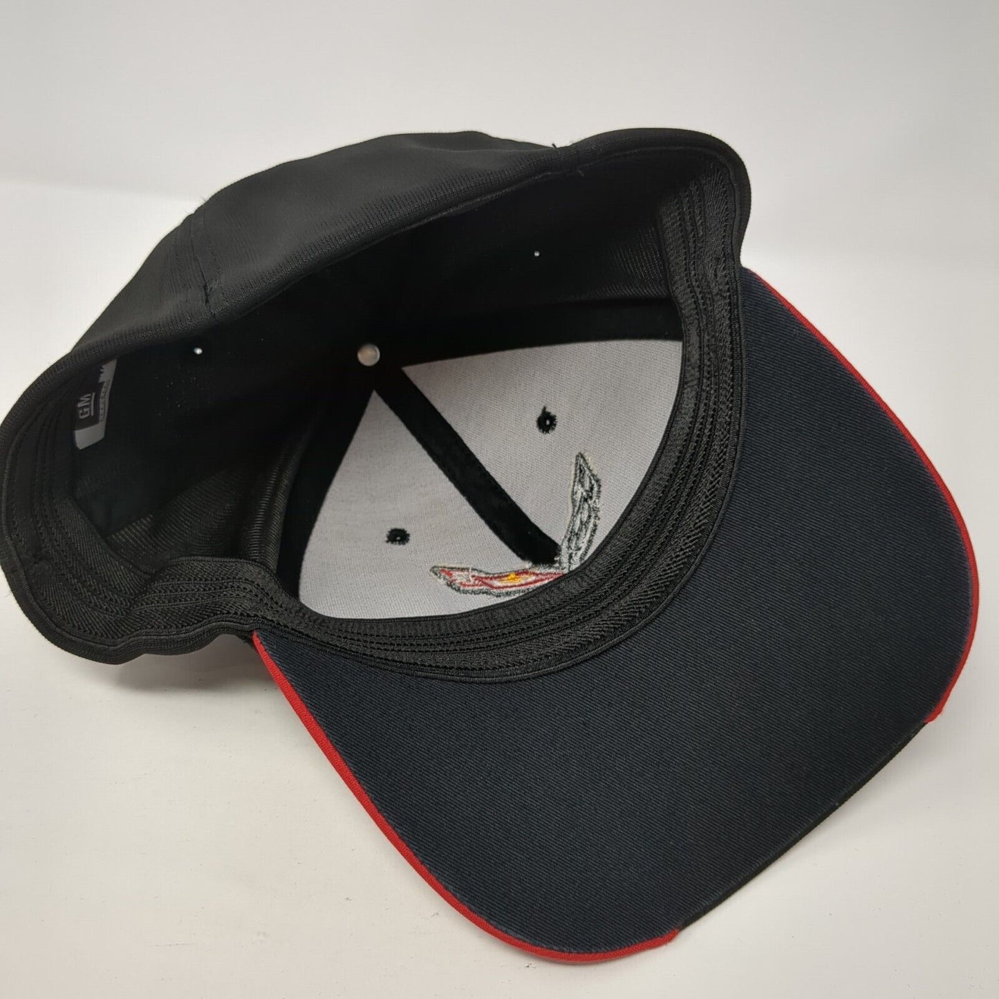 Corvette Fitted Hat Black One Size Lightweight Embroidered 6 Panel GM Official