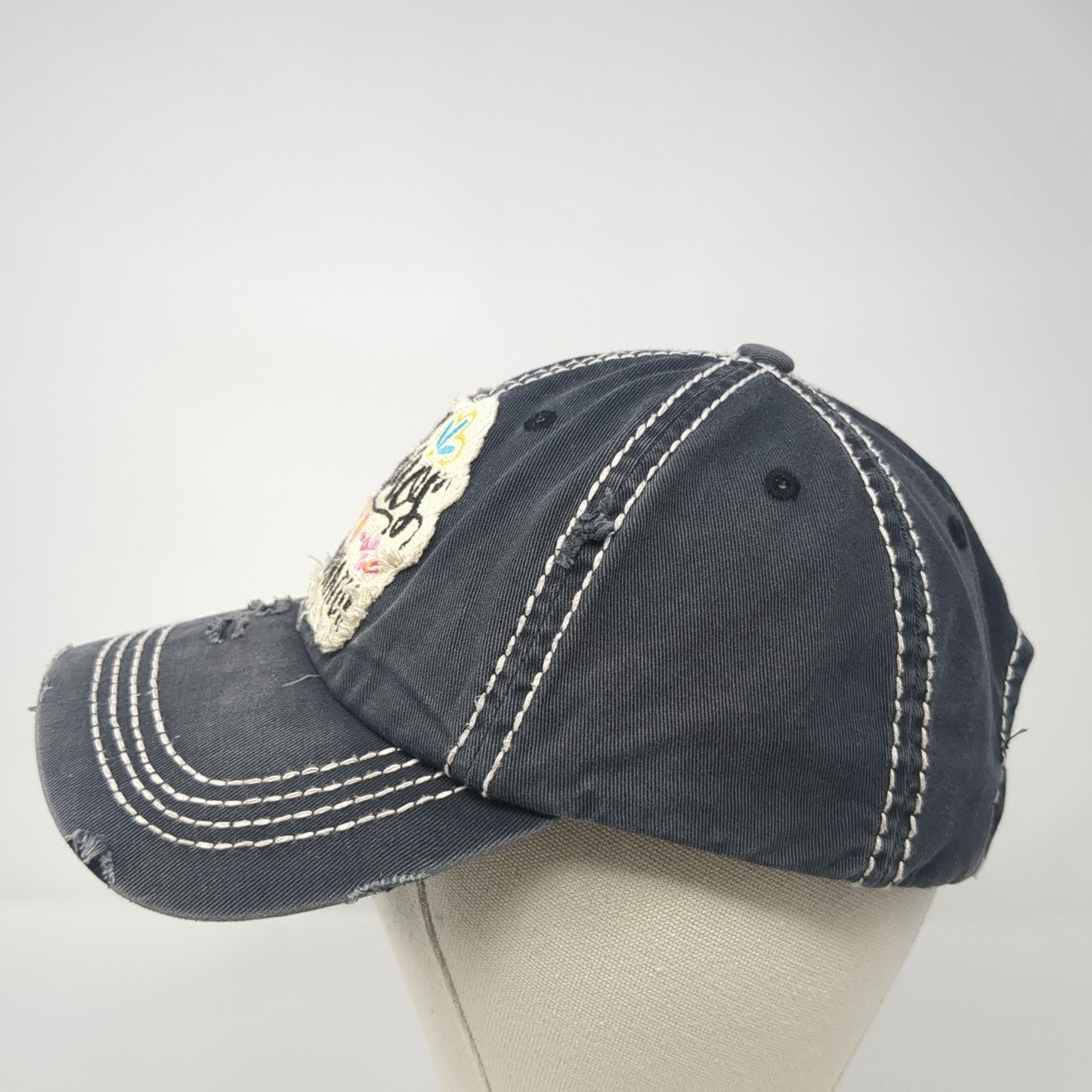 Chaos Coordinator Strapback Hat Gray One Size Adjustable Distressed